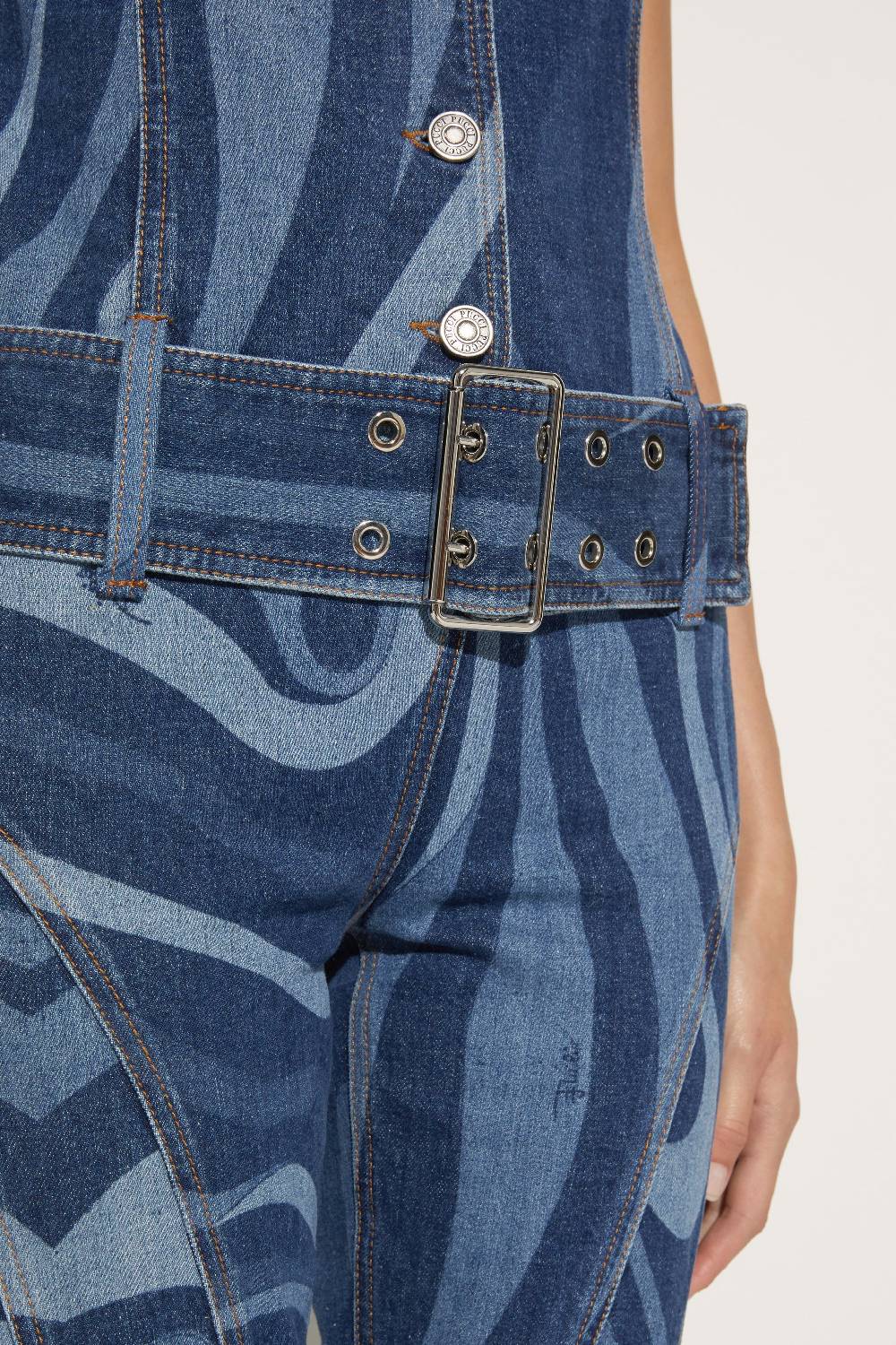 Pucci Tuta in denim con stampa Marmo Latest stili