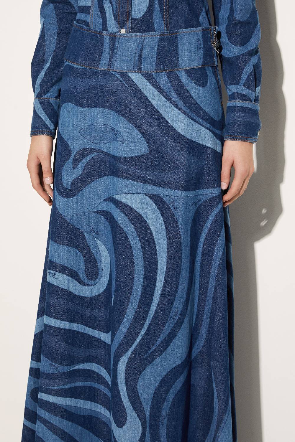 Pucci Gonna lunga in denim con stampa Marmo Fino al 60% di sconto
