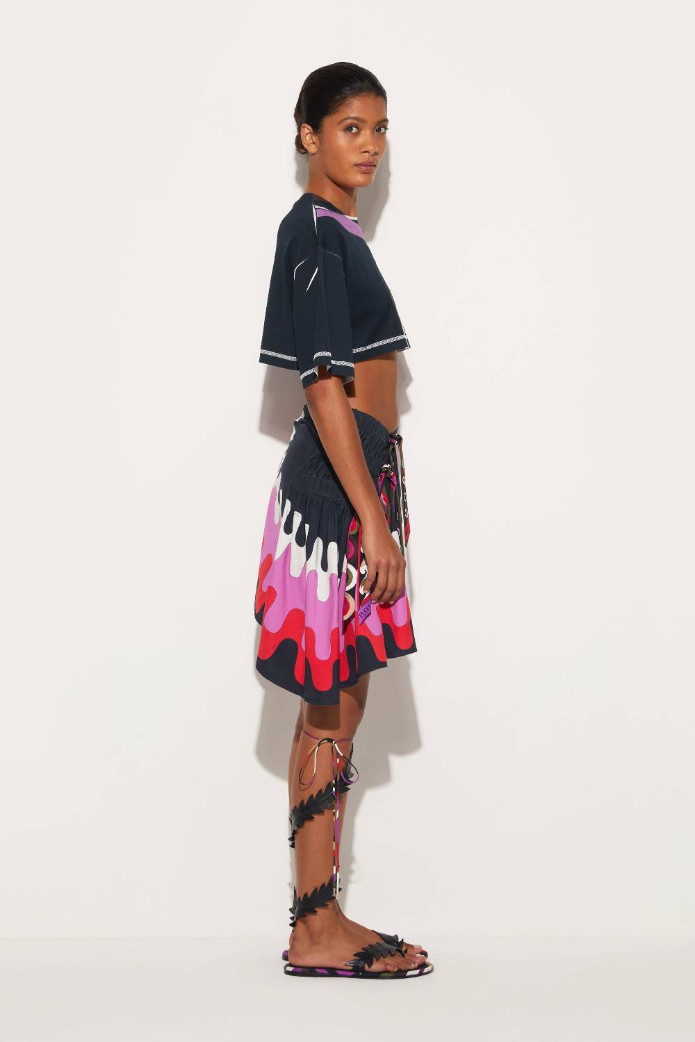 Pucci T-shirt cropped con stampa Marmo Fino al 65% di sconto