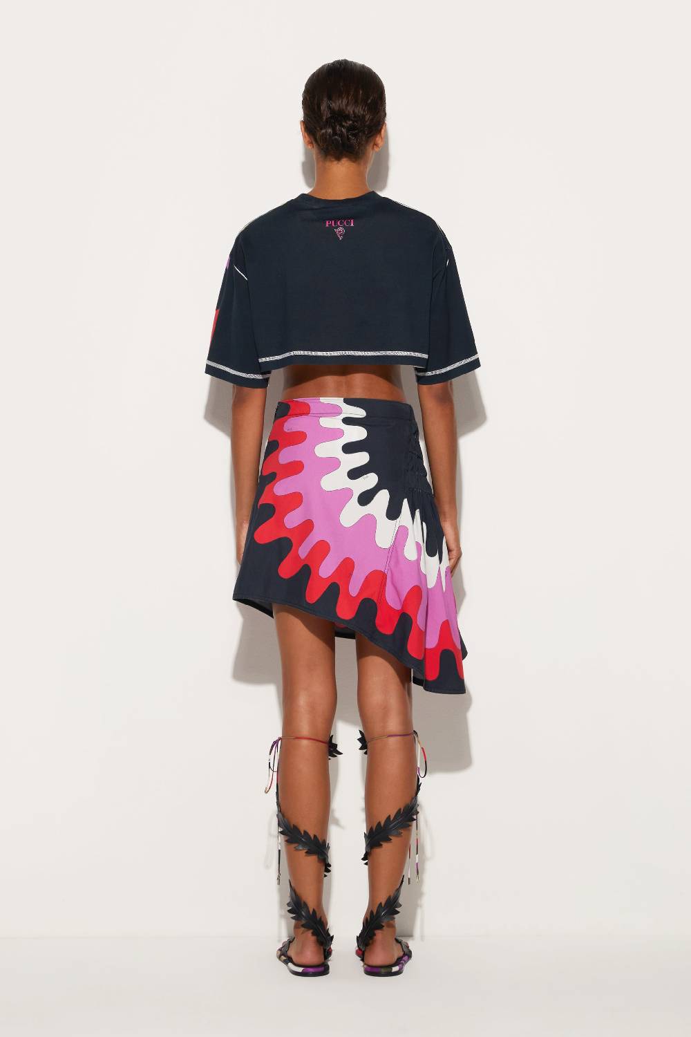 Pucci T-shirt cropped con stampa Marmo Fino al 65% di sconto