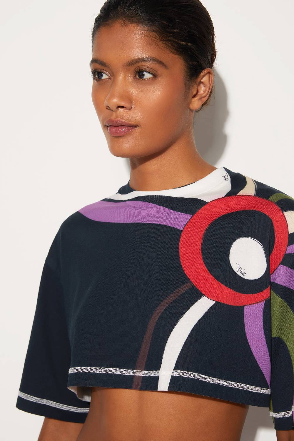 Pucci T-shirt cropped con stampa Marmo Fino al 65% di sconto