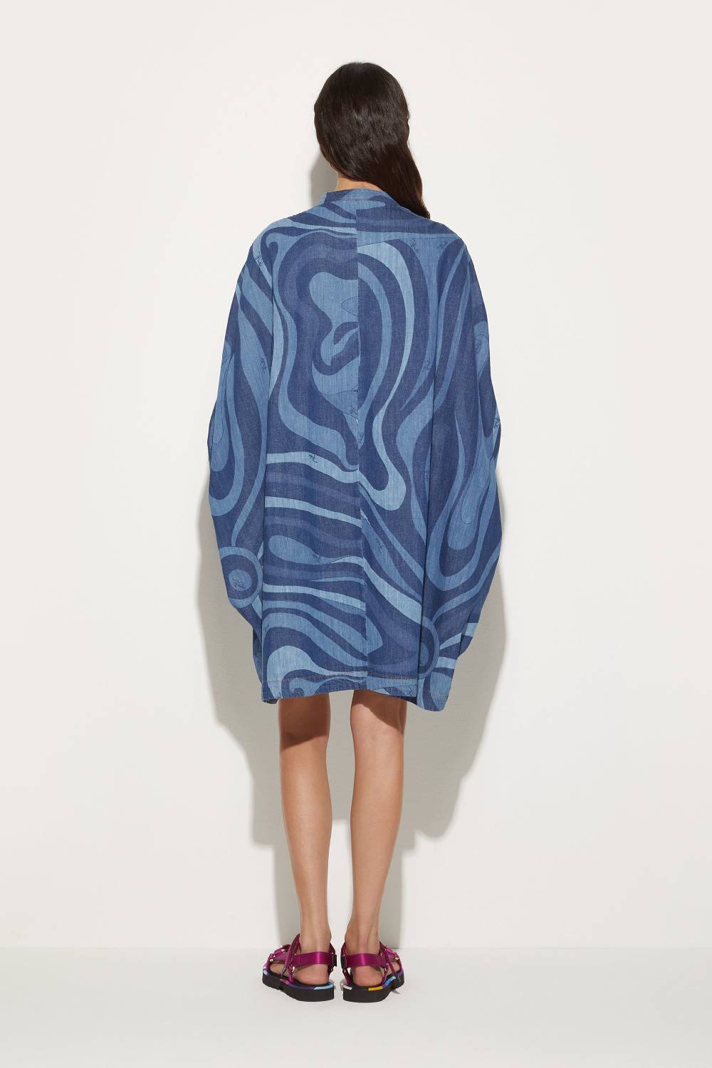 Pucci Abito kaftano in denim con stampa Marmo Fino al 55% di sconto
