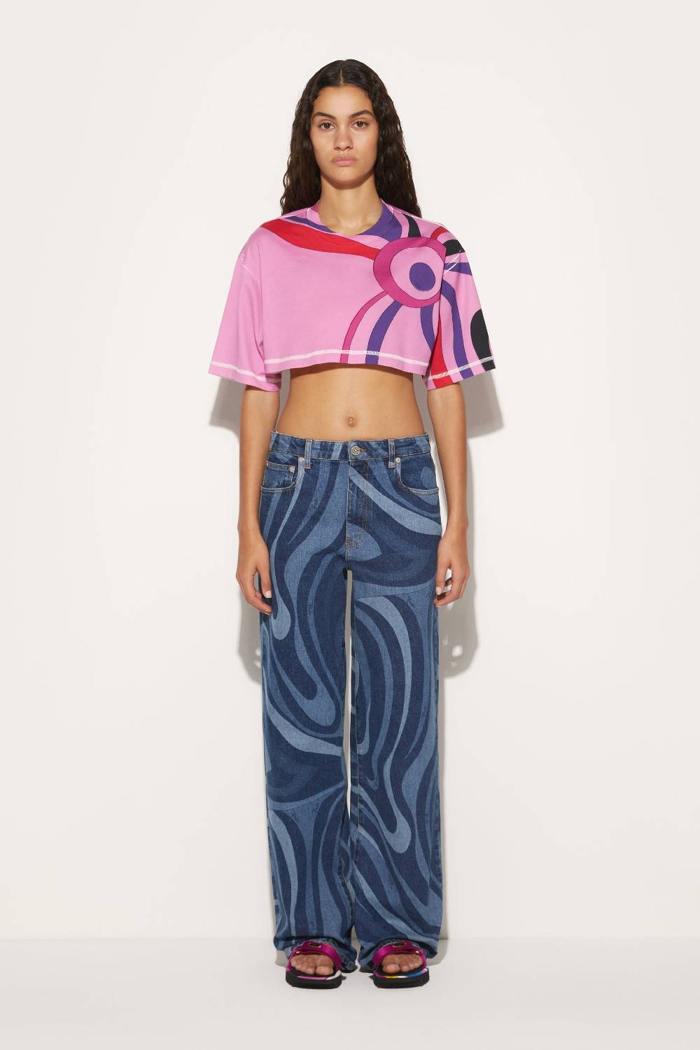 Pucci Jeans a gamba dritta con stampa Marmo 2025