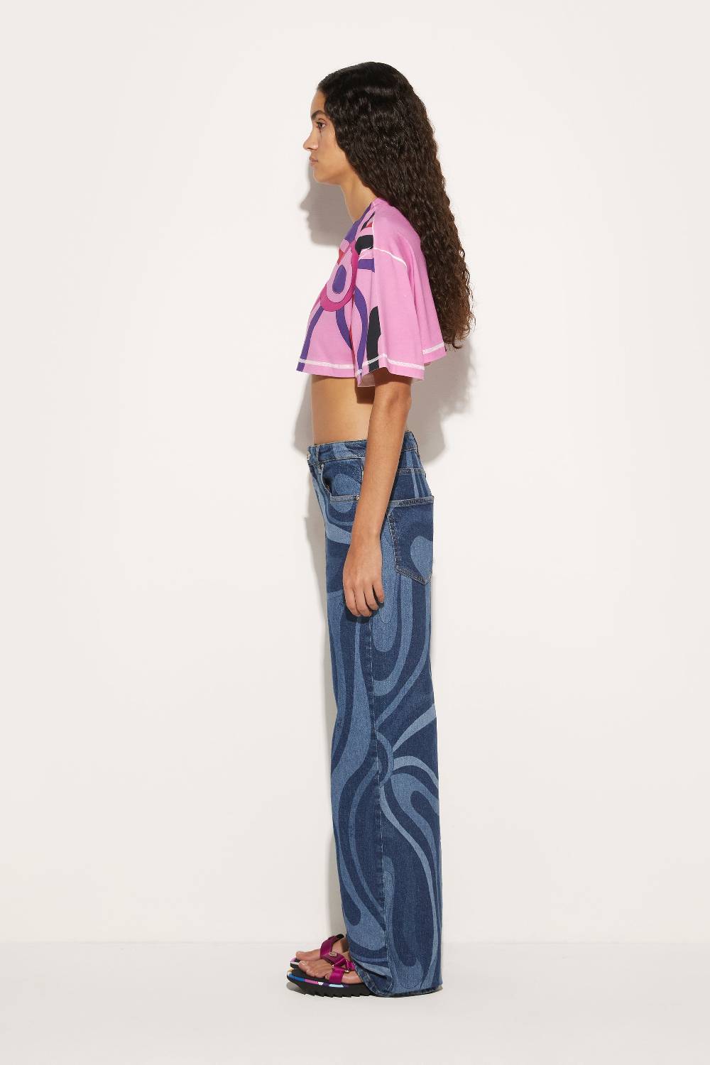 Pucci Jeans a gamba dritta con stampa Marmo 2025