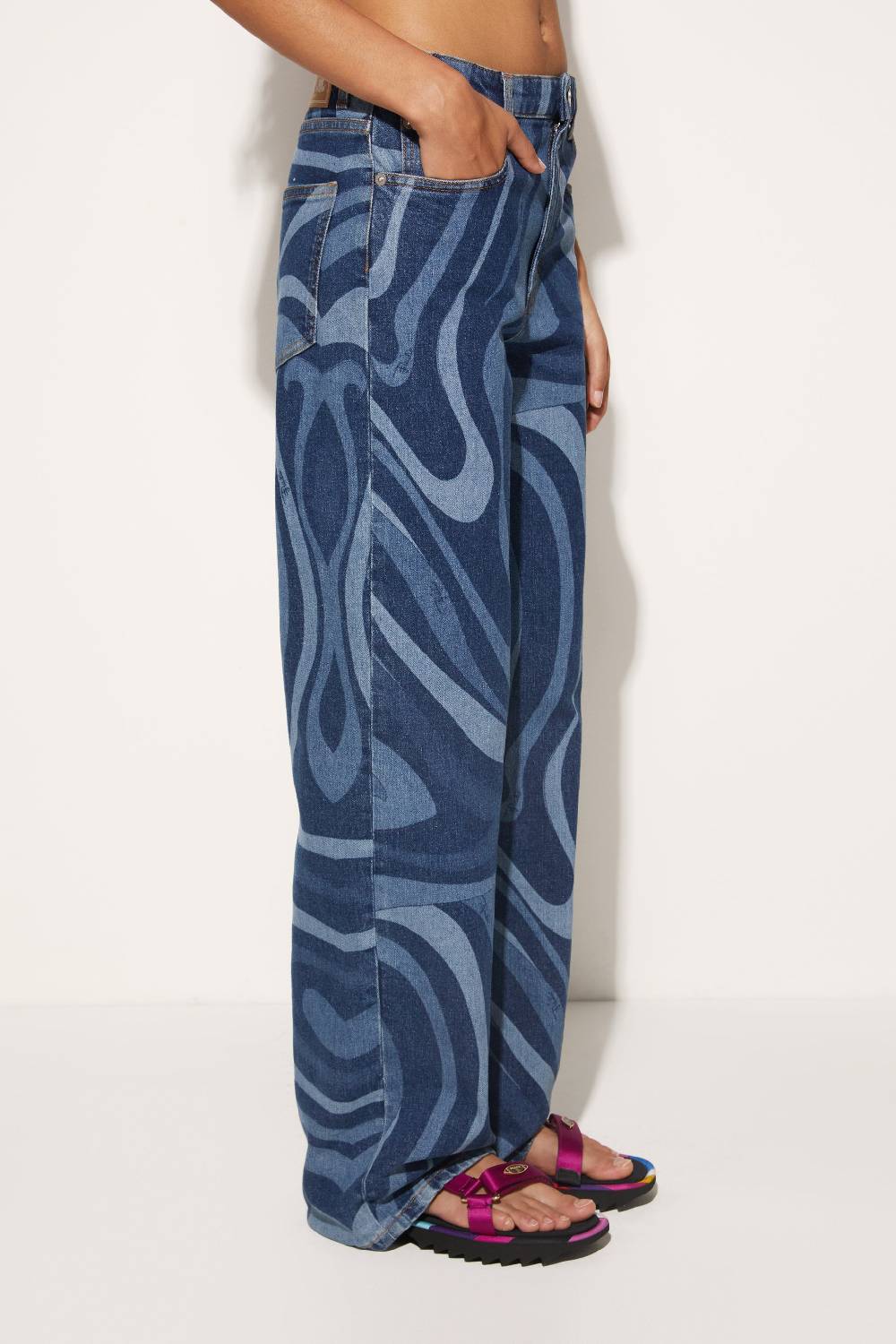 Pucci Jeans a gamba dritta con stampa Marmo 2025