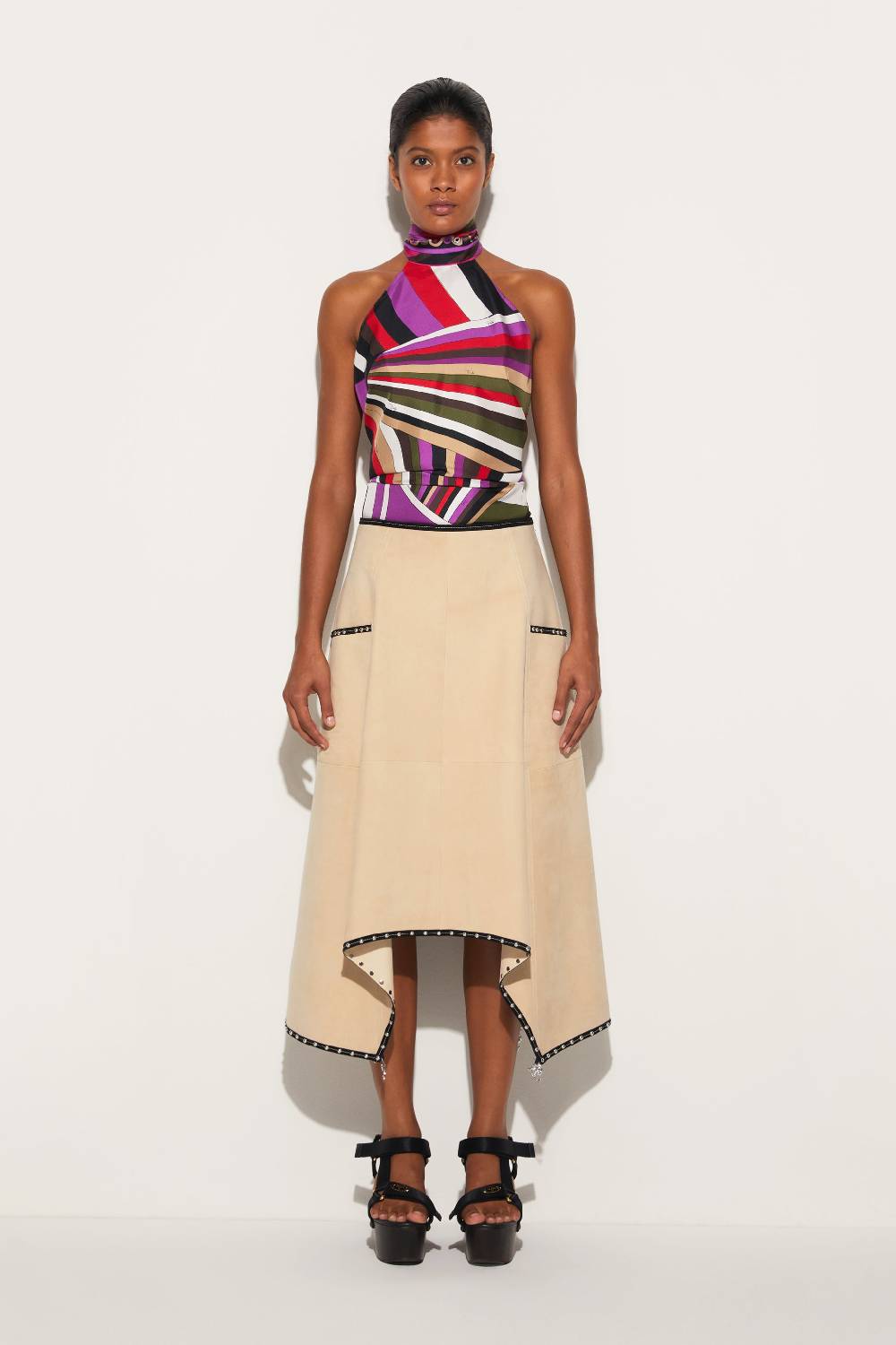 Pucci Top in seta con stampa Iride Italia