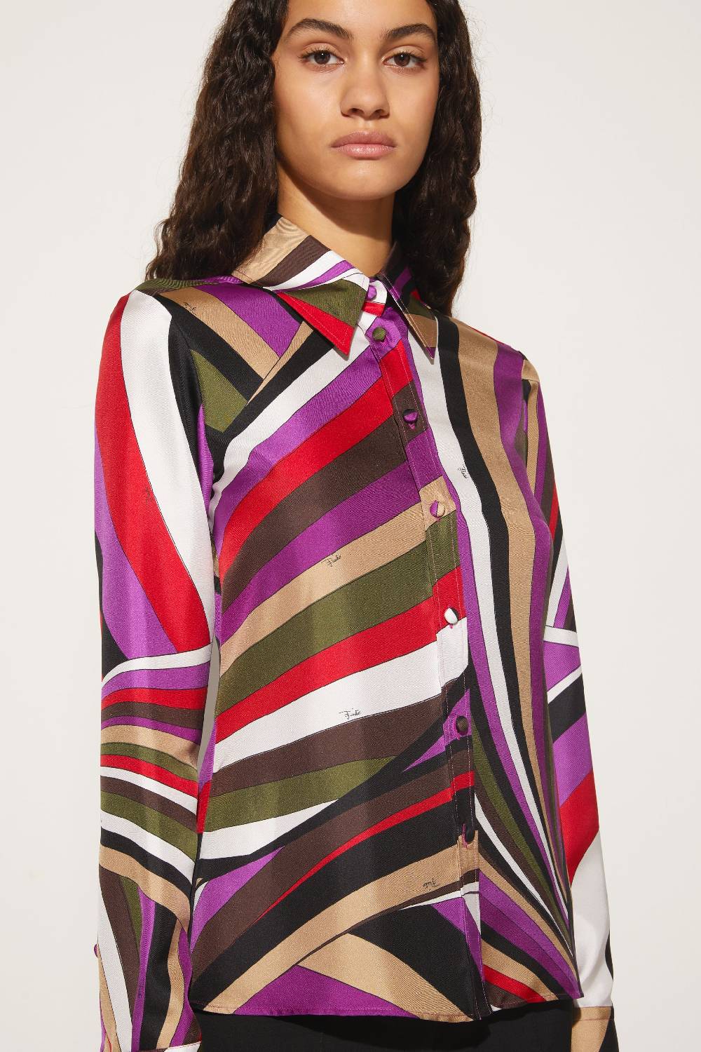 Pucci Camicia in seta con stampa Iride Nuovo