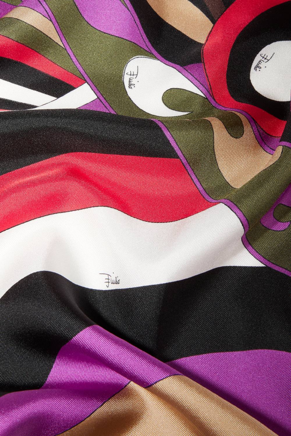 Pucci Carré grande in seta con stampe Iride e Marmo Ritorno libero