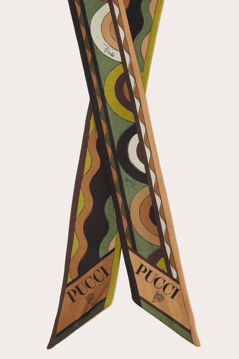 Pucci Foulard in seta con stampe Onde e Bersaglio In vendita