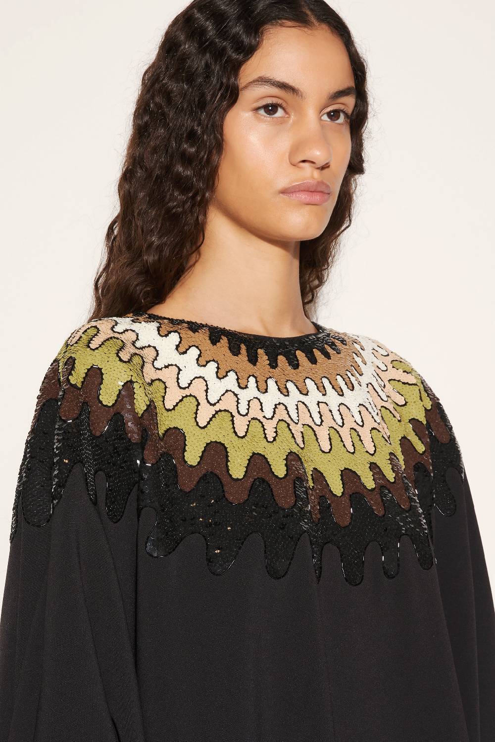 Pucci Abito kaftano con paillettes e motivo Bersaglio Duty-free