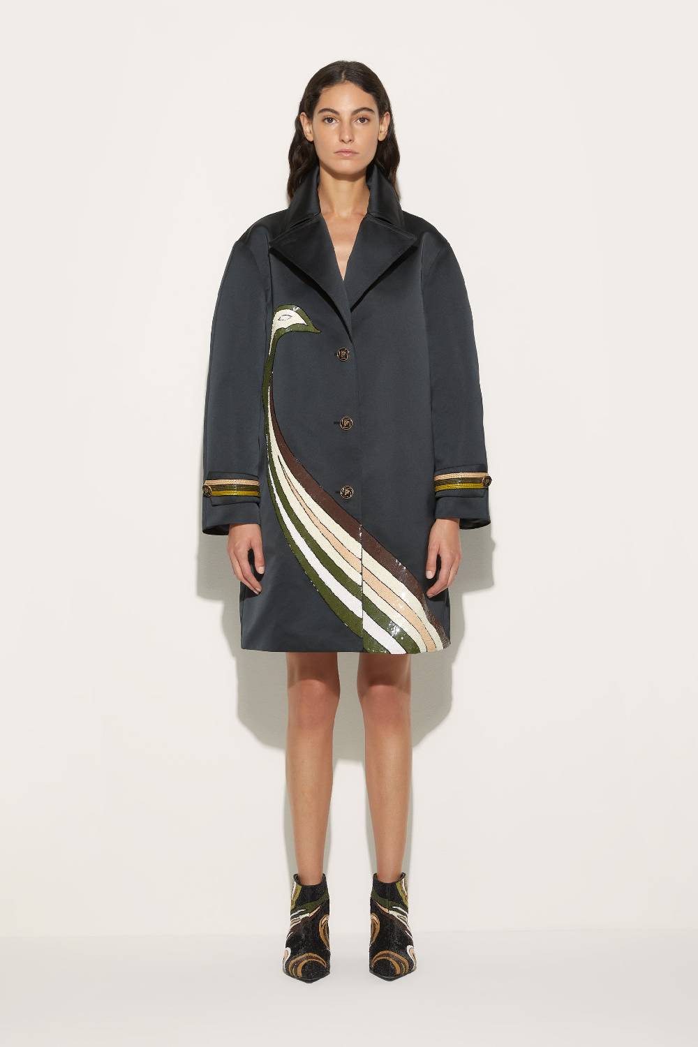 Pucci Trench con motivo Cigni Sconti questo mese