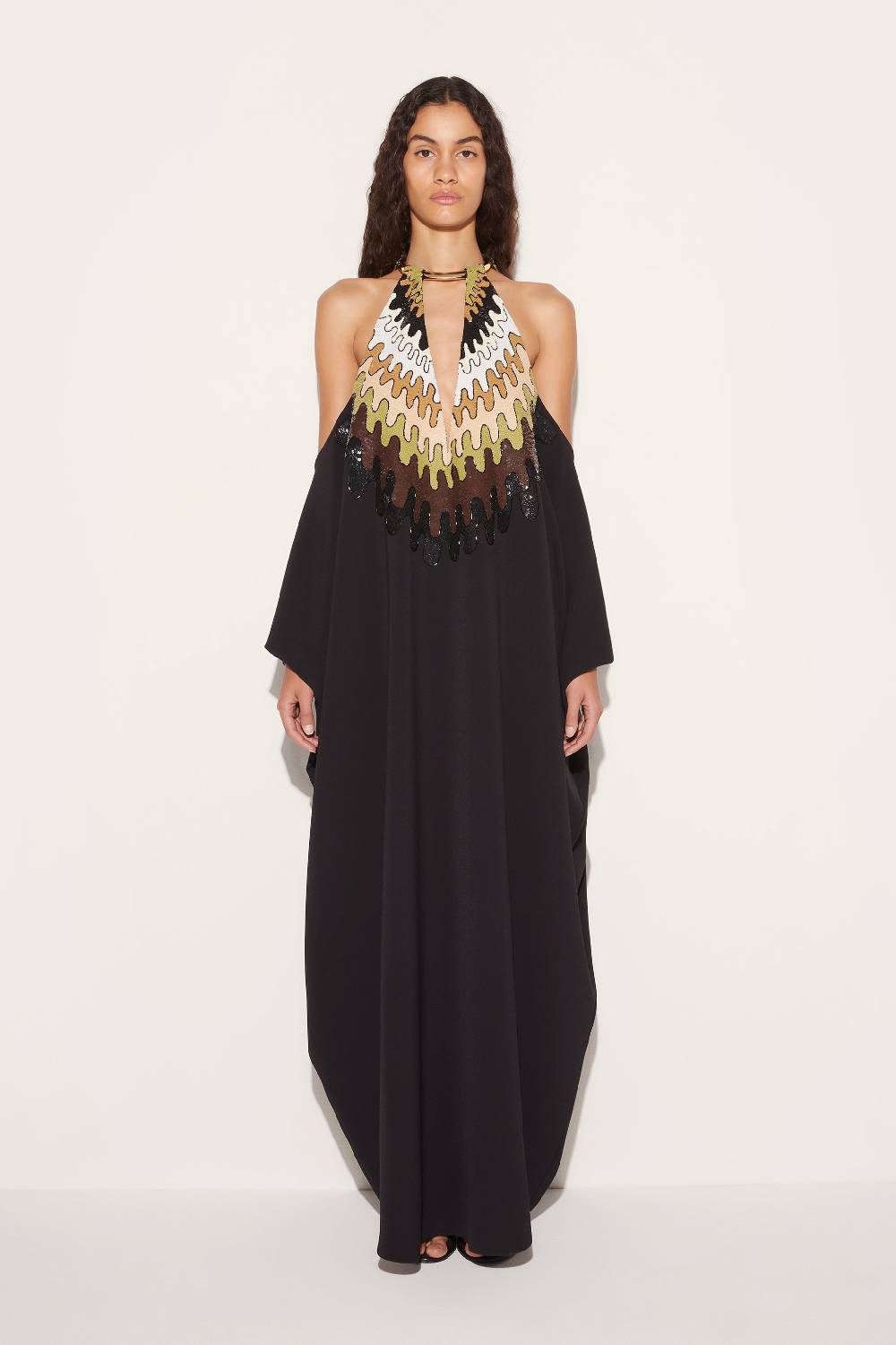 Pucci Abito kaftano con paillettes e motivo Bersaglio Italy