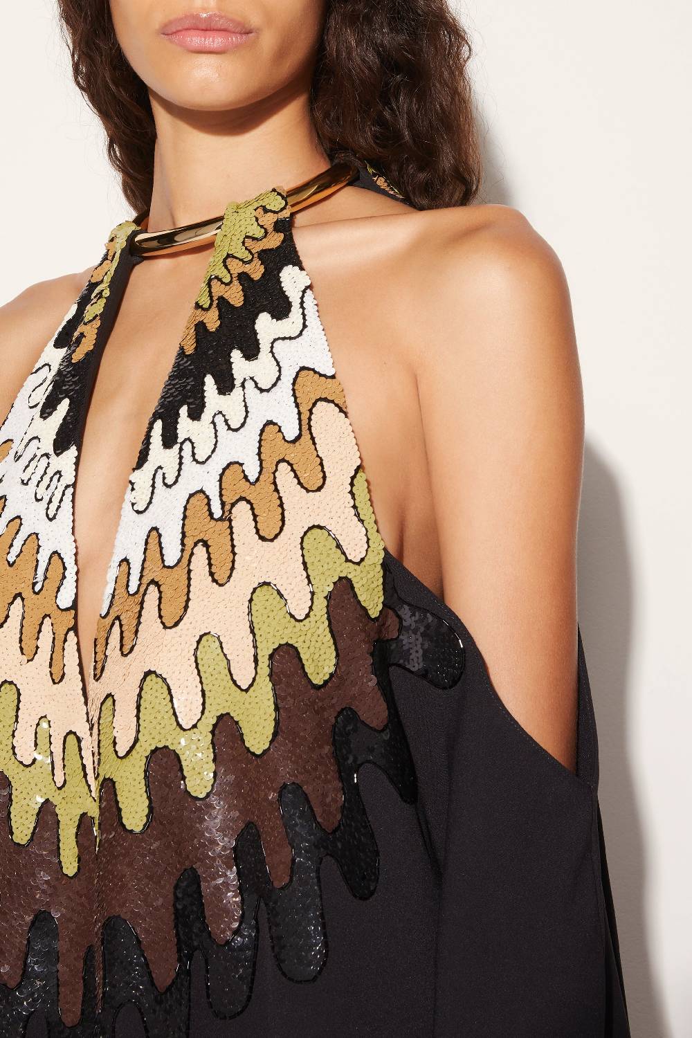 Pucci Abito kaftano con paillettes e motivo Bersaglio Italy