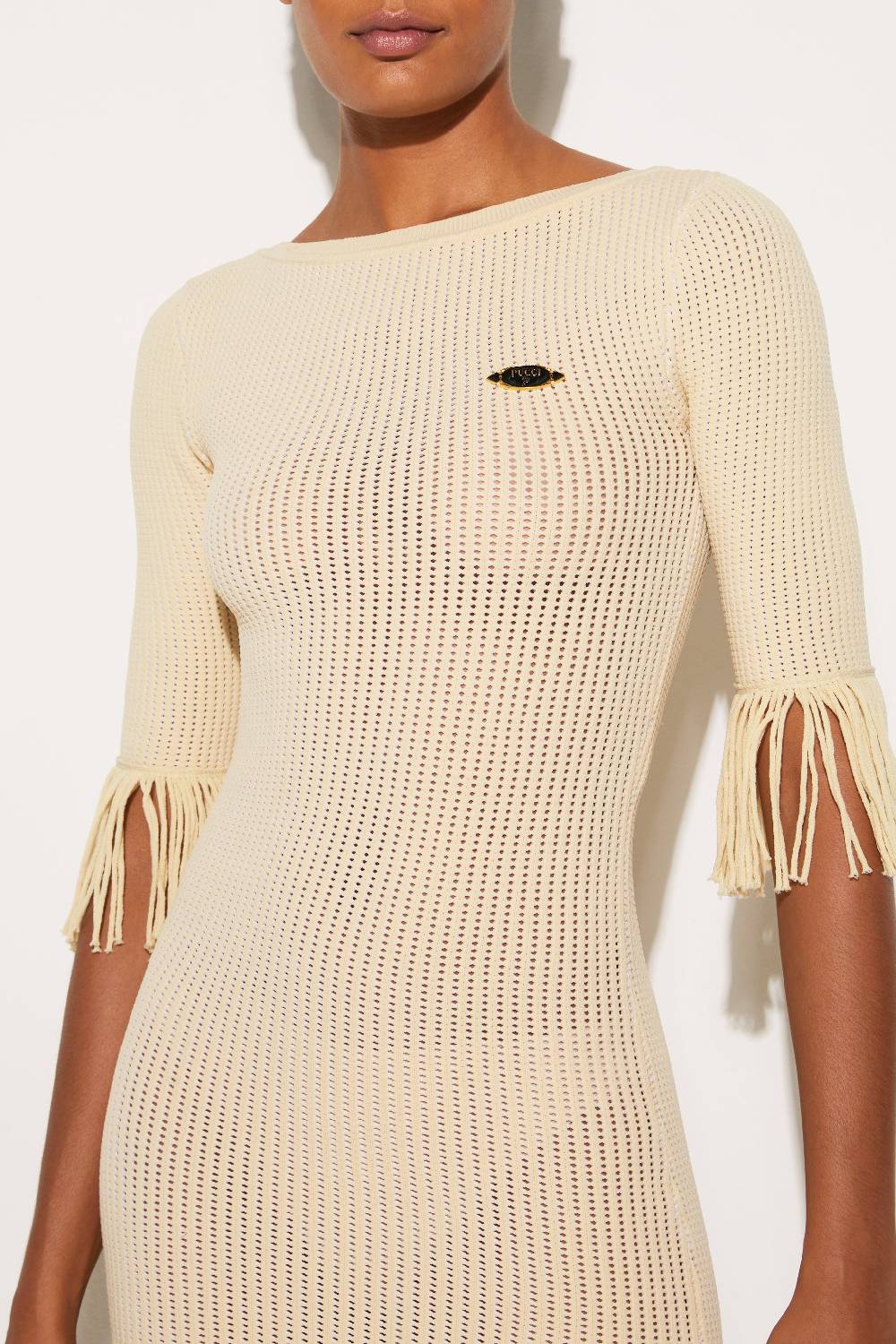 Pucci Mini abito con frange e logo Pezzi Unici