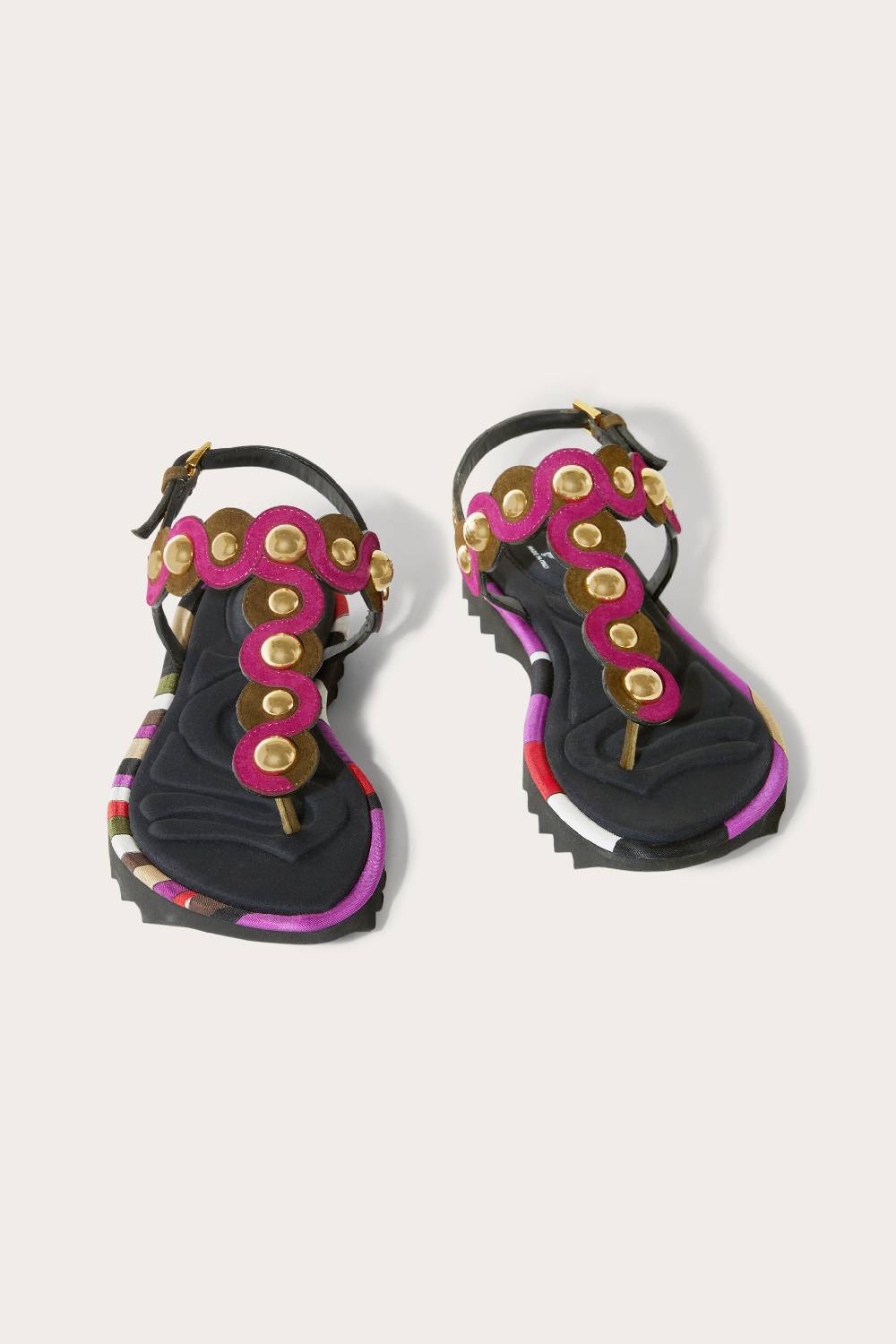 Pucci Sandali in pelle scamosciata con motivo Onde Grande vendita