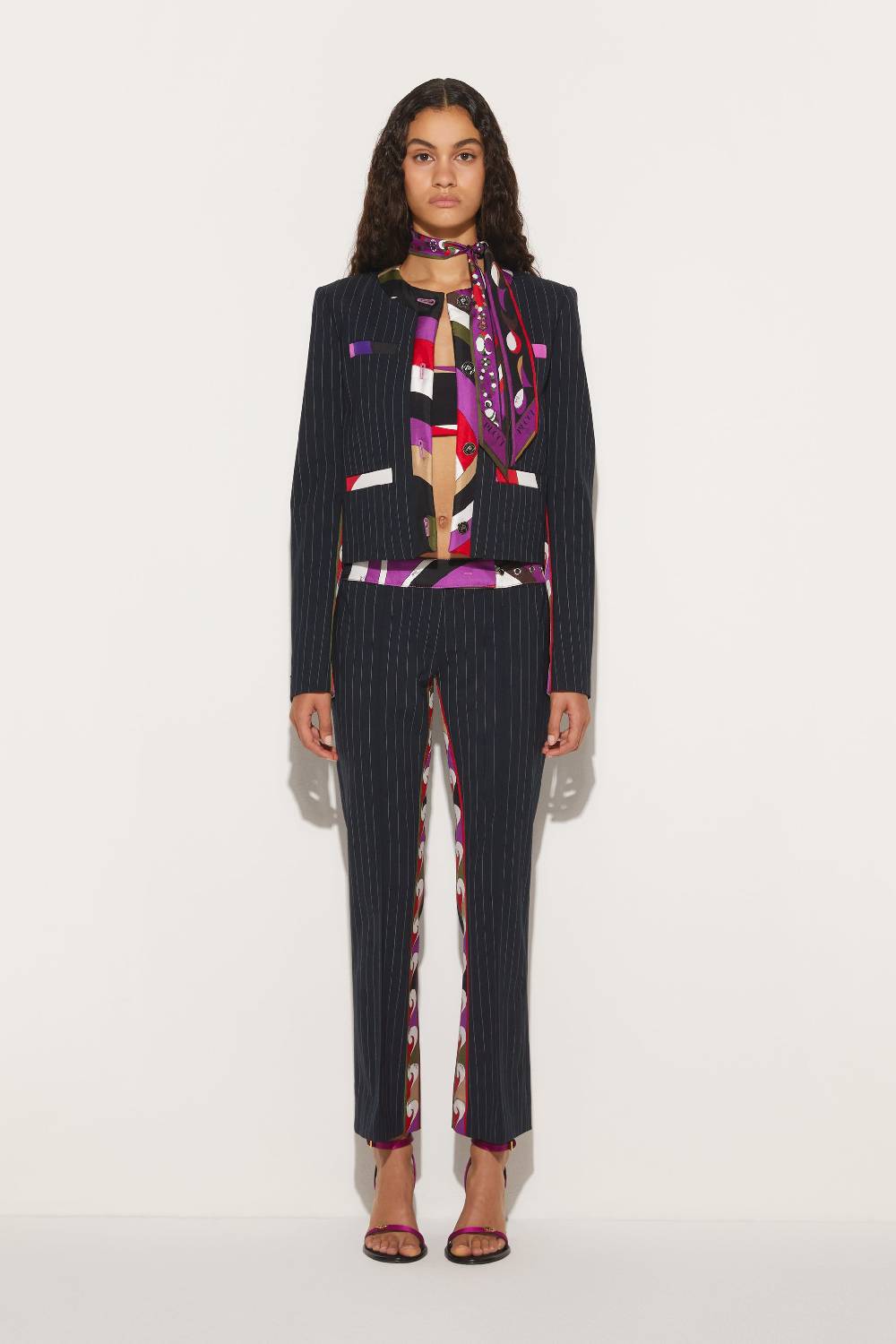 Pucci Giacca gessata con finiture Iride Flash Sale