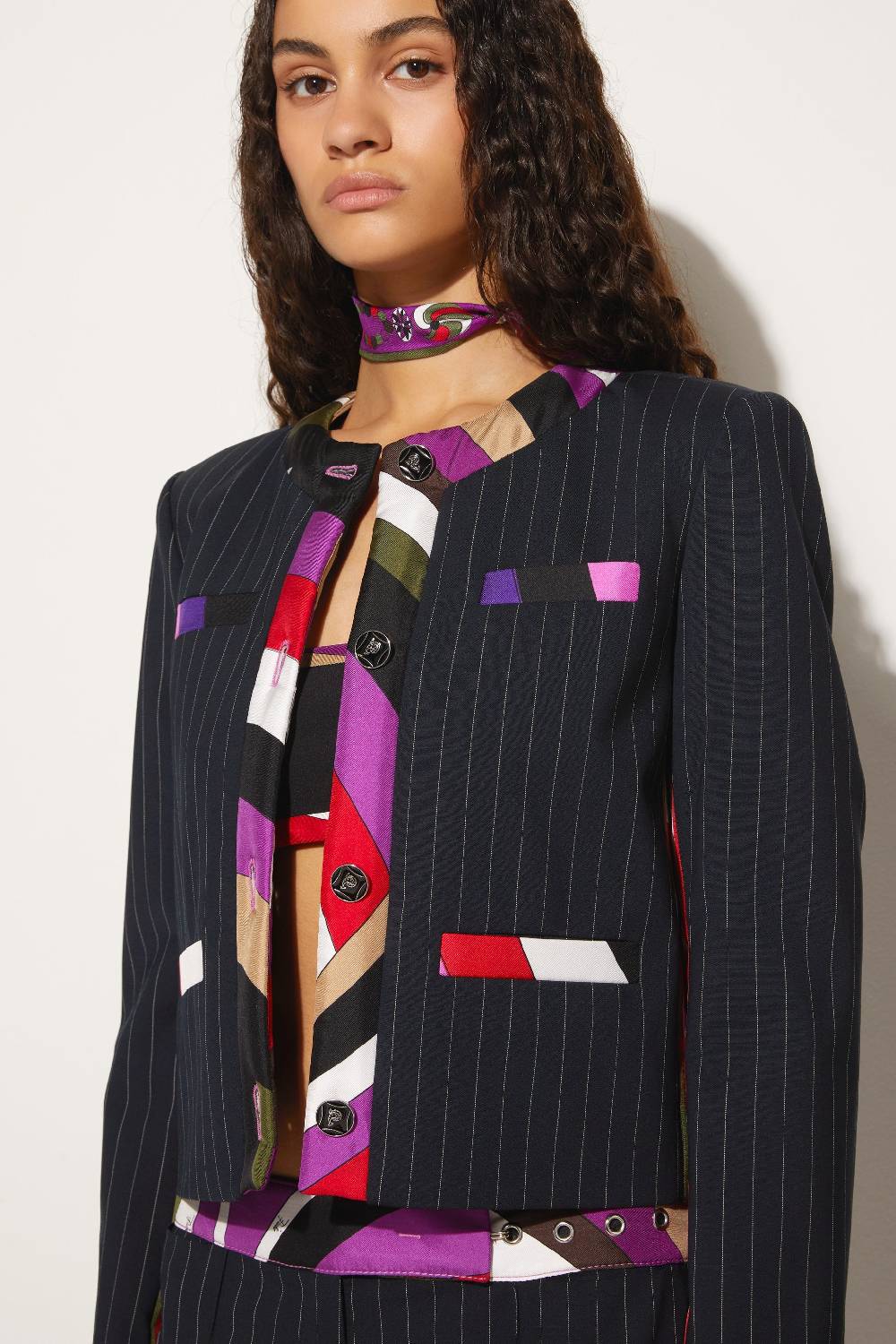 Pucci Giacca gessata con finiture Iride Flash Sale