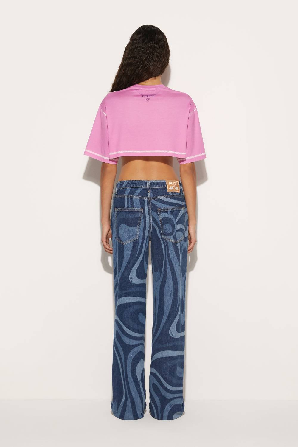 Pucci T-shirt cropped con stampa Marmo Offerta Pasqua