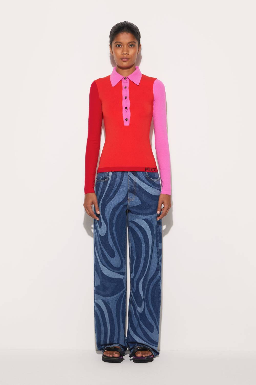 Pucci Top in maglia con design color-block Smaltimento dello stoccaggio