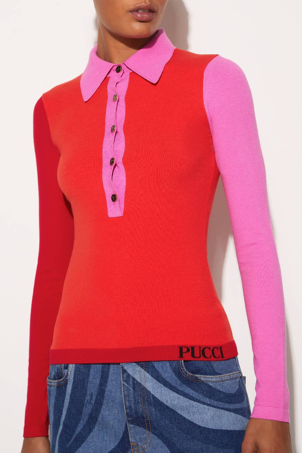 Pucci Top in maglia con design color-block Smaltimento dello stoccaggio