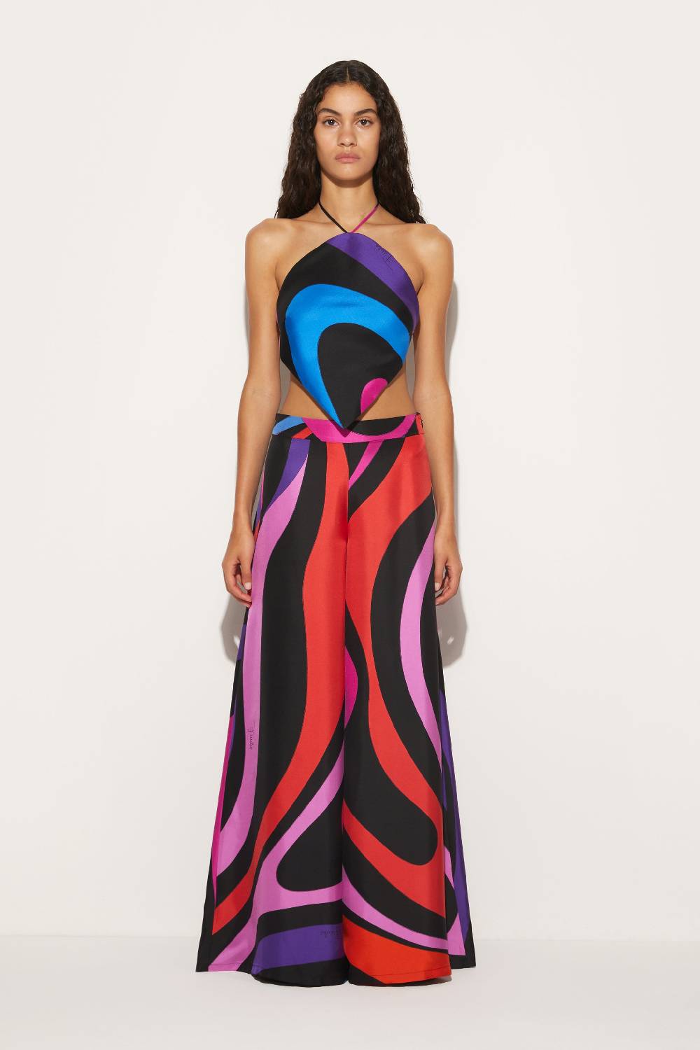 Pucci Pantaloni in seta con stampa Marmo Vendita calda