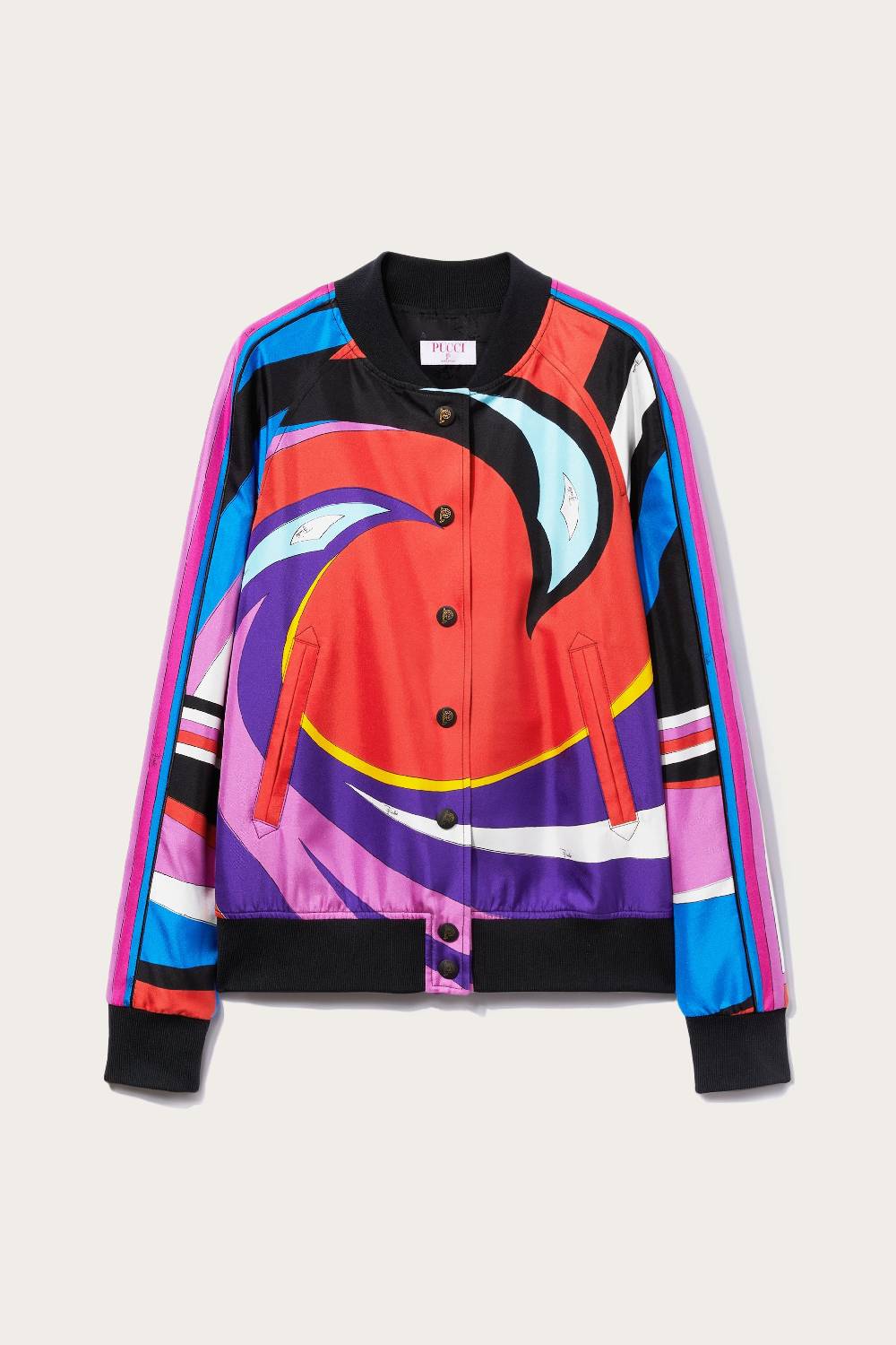 Pucci Bomber in seta con stampa Cigni ACQUISTA ORA