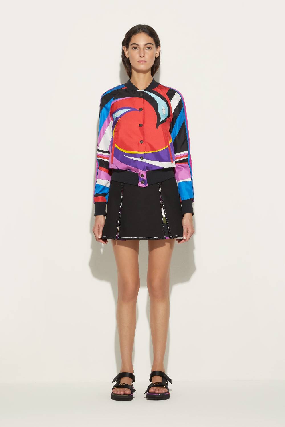 Pucci Bomber in seta con stampa Cigni ACQUISTA ORA
