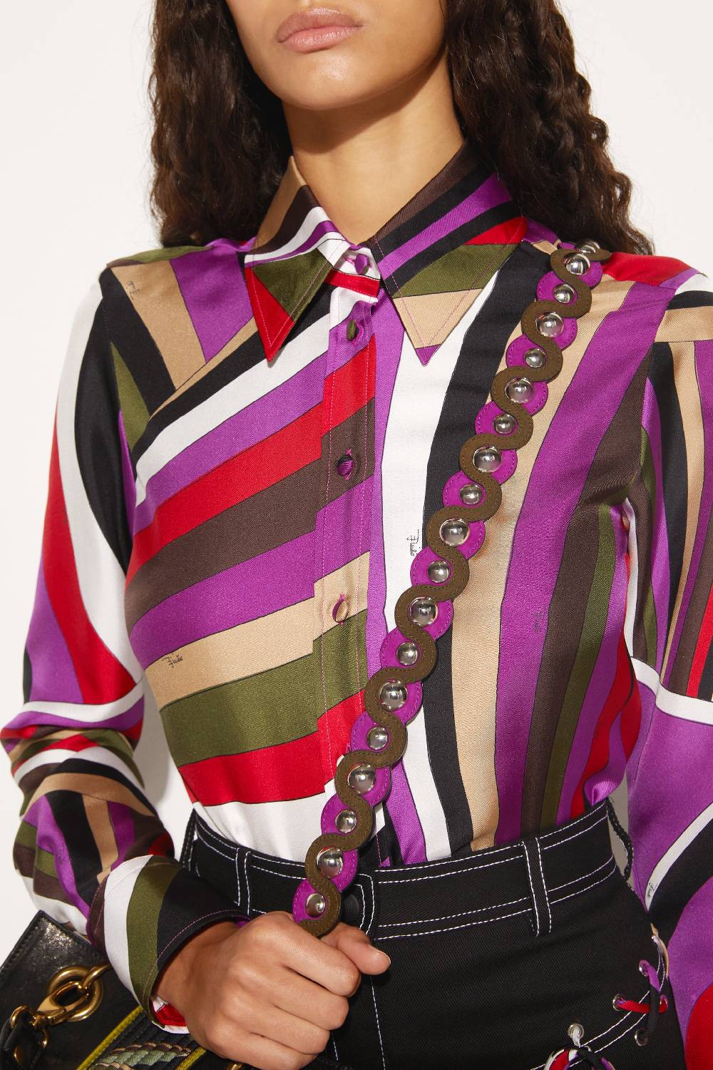 Pucci Tracolla con borchie in pelle scamosciata Offerta esclusiva