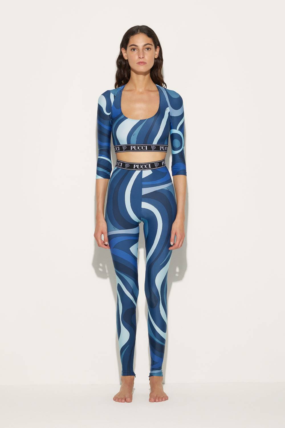 Pucci Crop top con stampa Marmo Prezzo basso