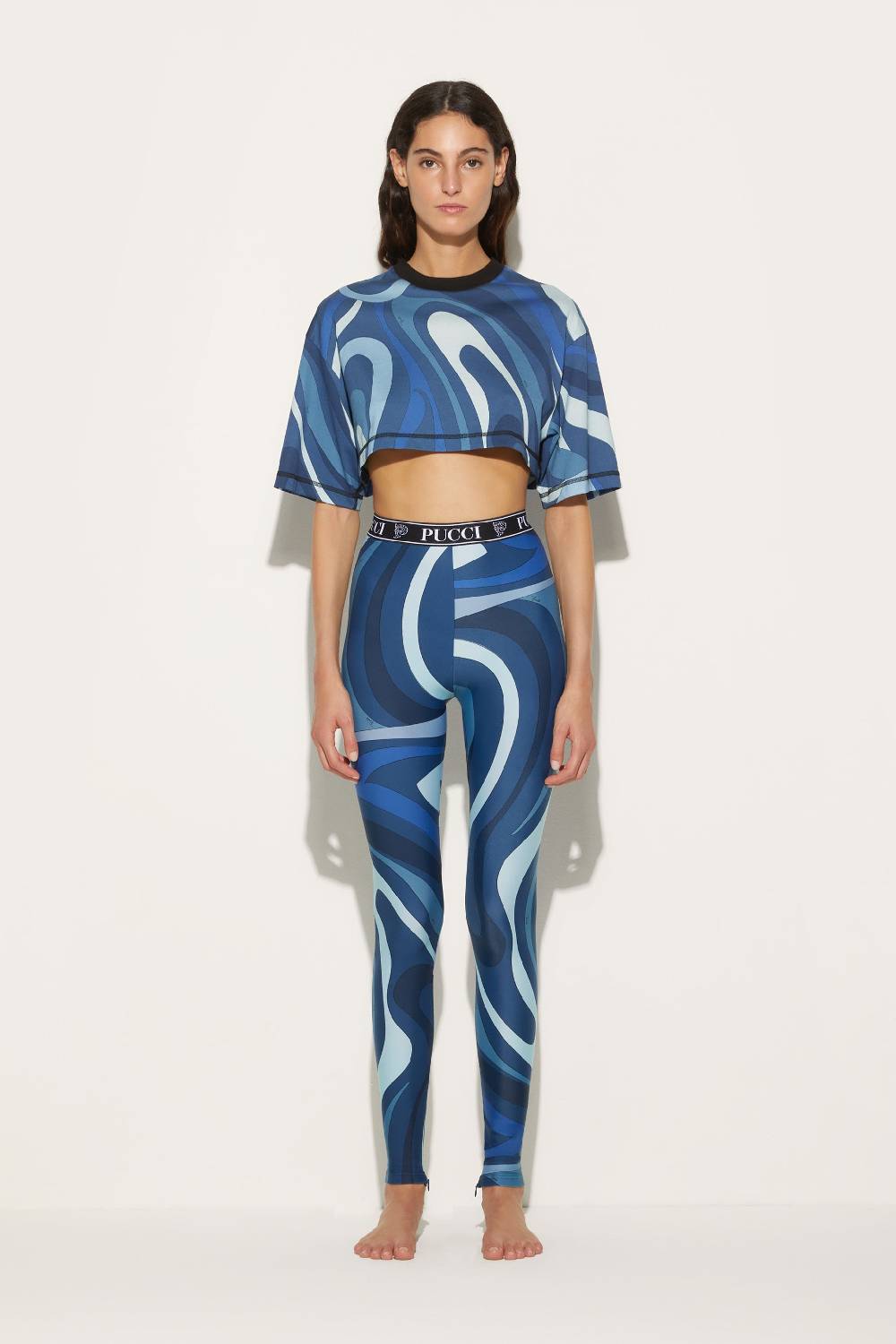 Pucci Crop top con stampa Marmo Rilascio limitato