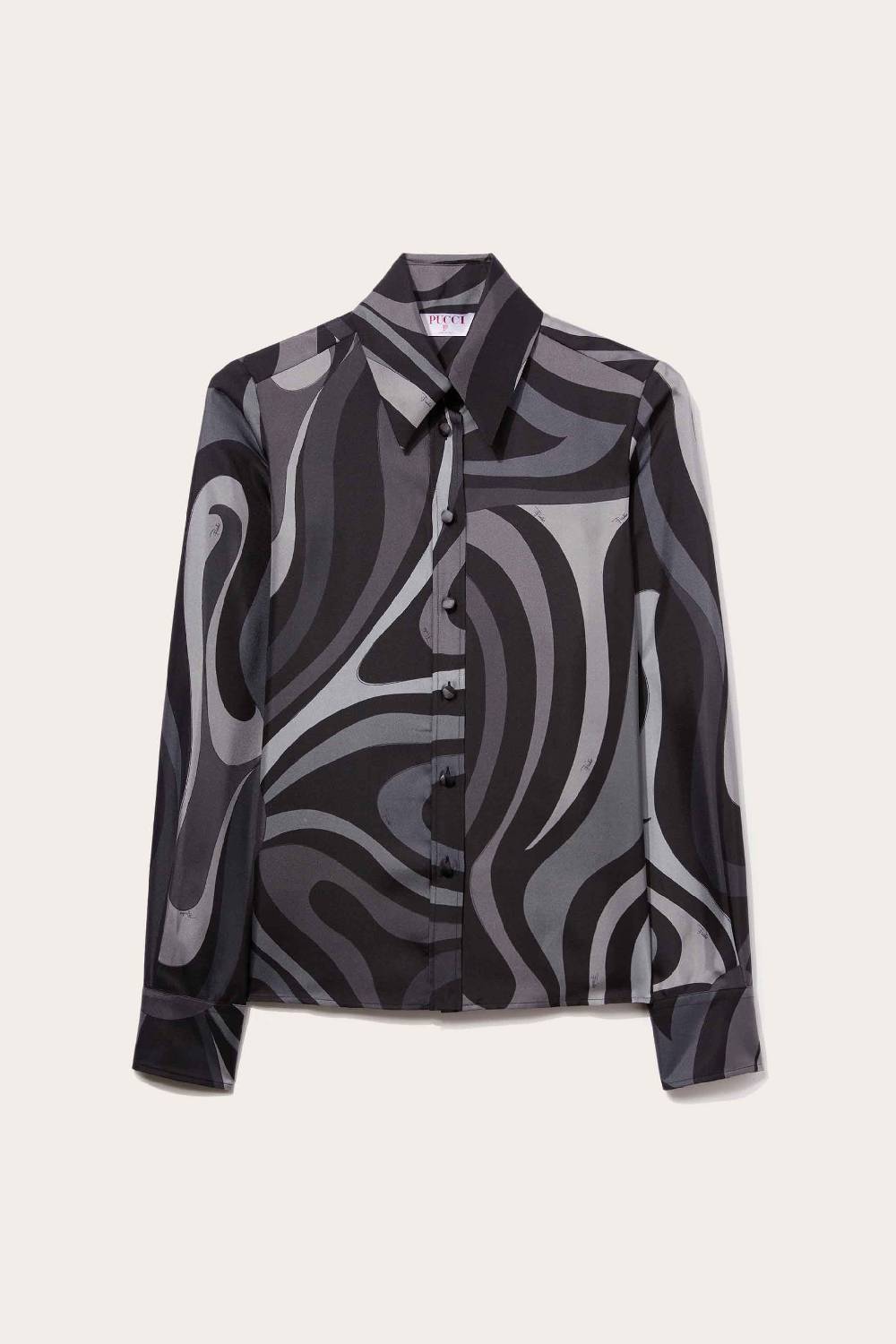 Pucci Marmo-Print Silk-Twill Shirt Convenienza