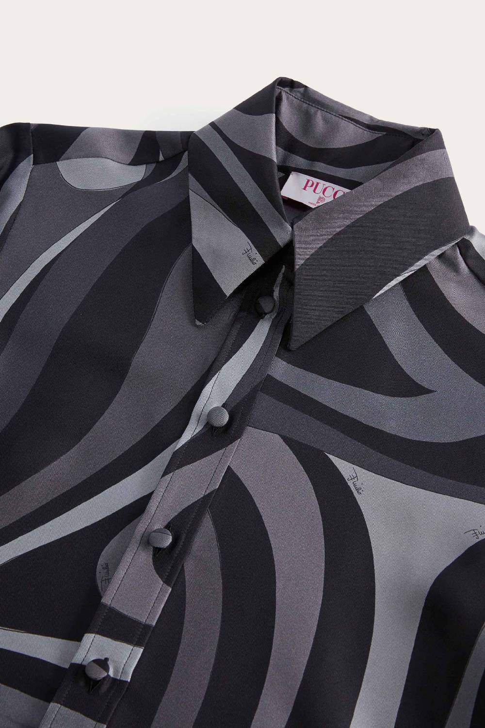 Pucci Marmo-Print Silk-Twill Shirt Convenienza