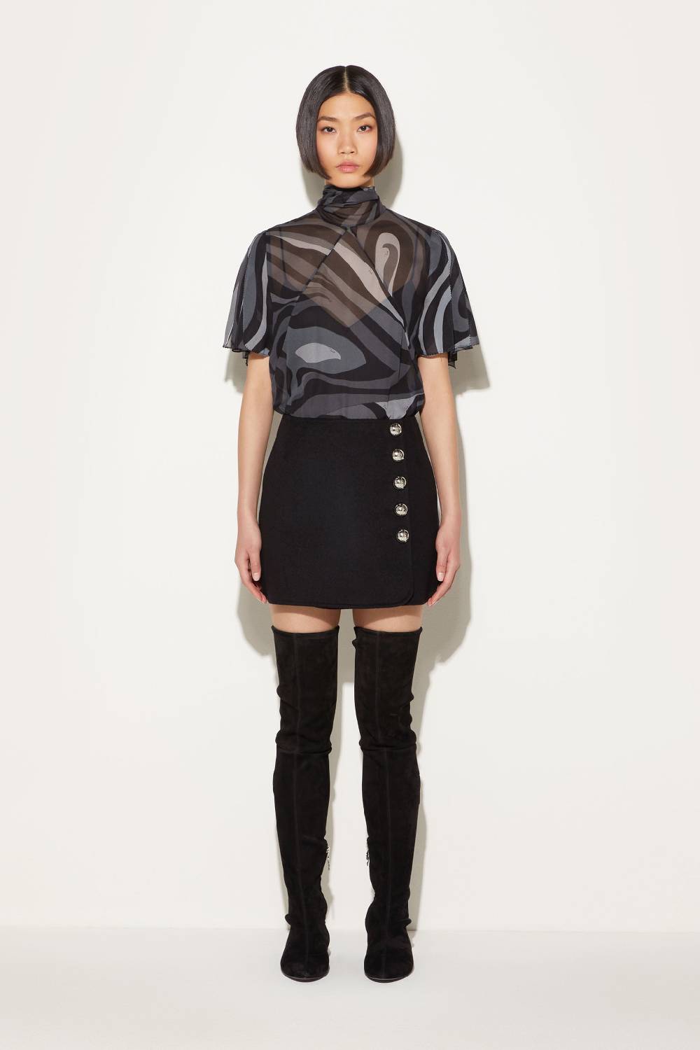Pucci Top in seta con stampa Marmo Offerta