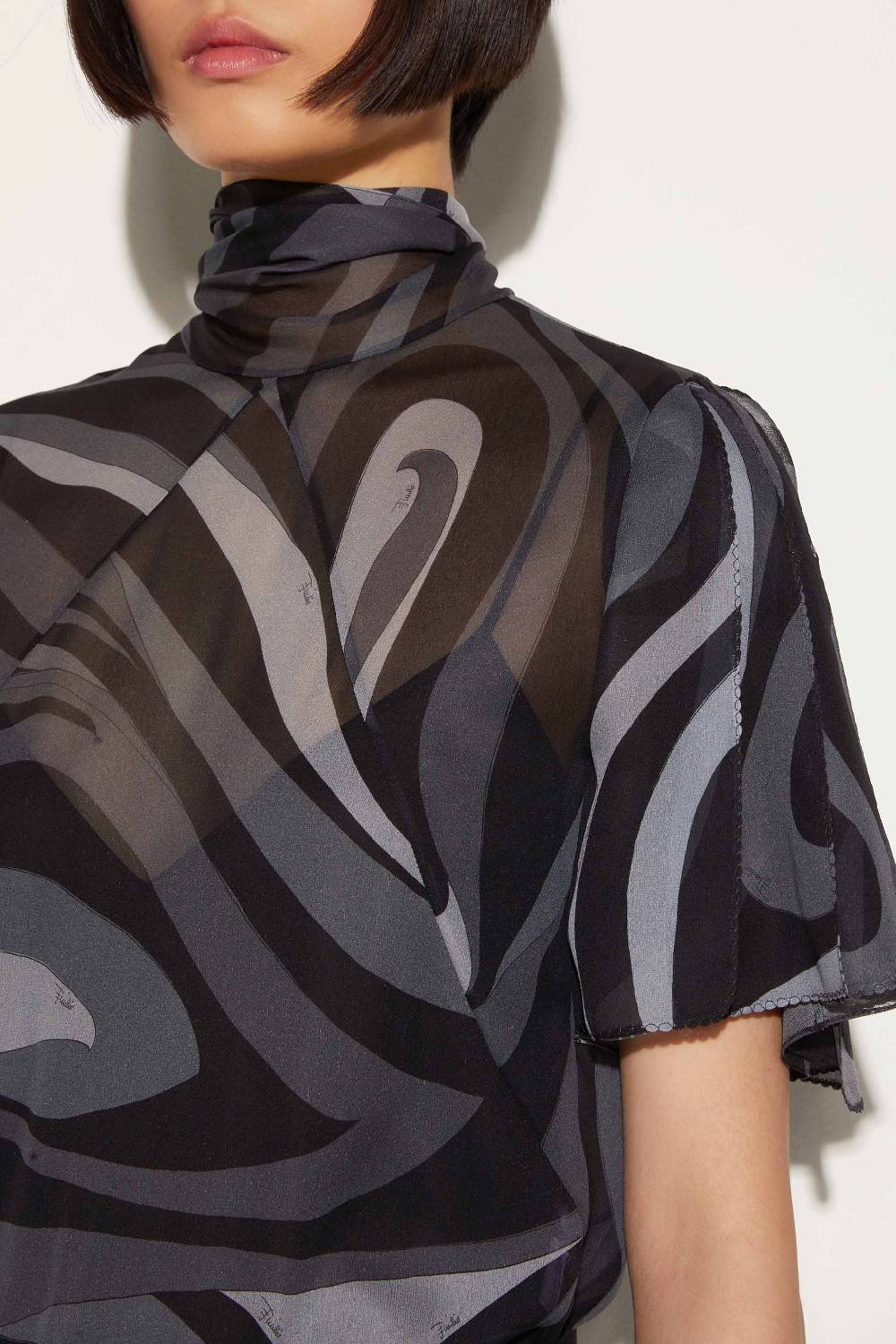 Pucci Top in seta con stampa Marmo Offerta