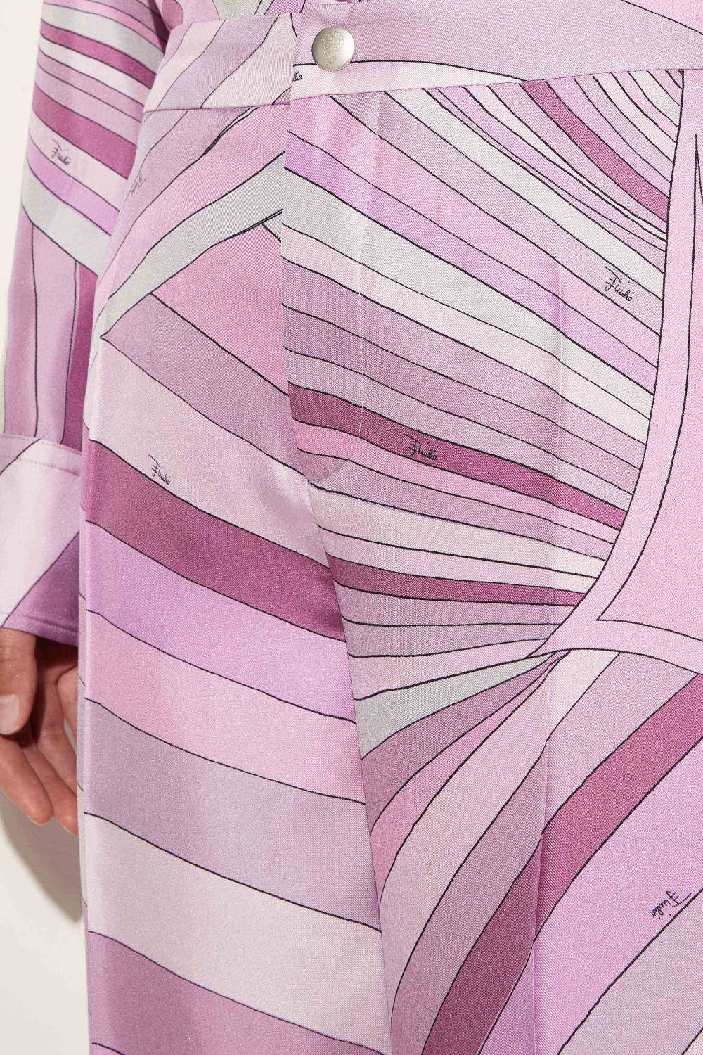 Pucci Pantaloni in seta con stampa Iride Sconto di tempo limitato
