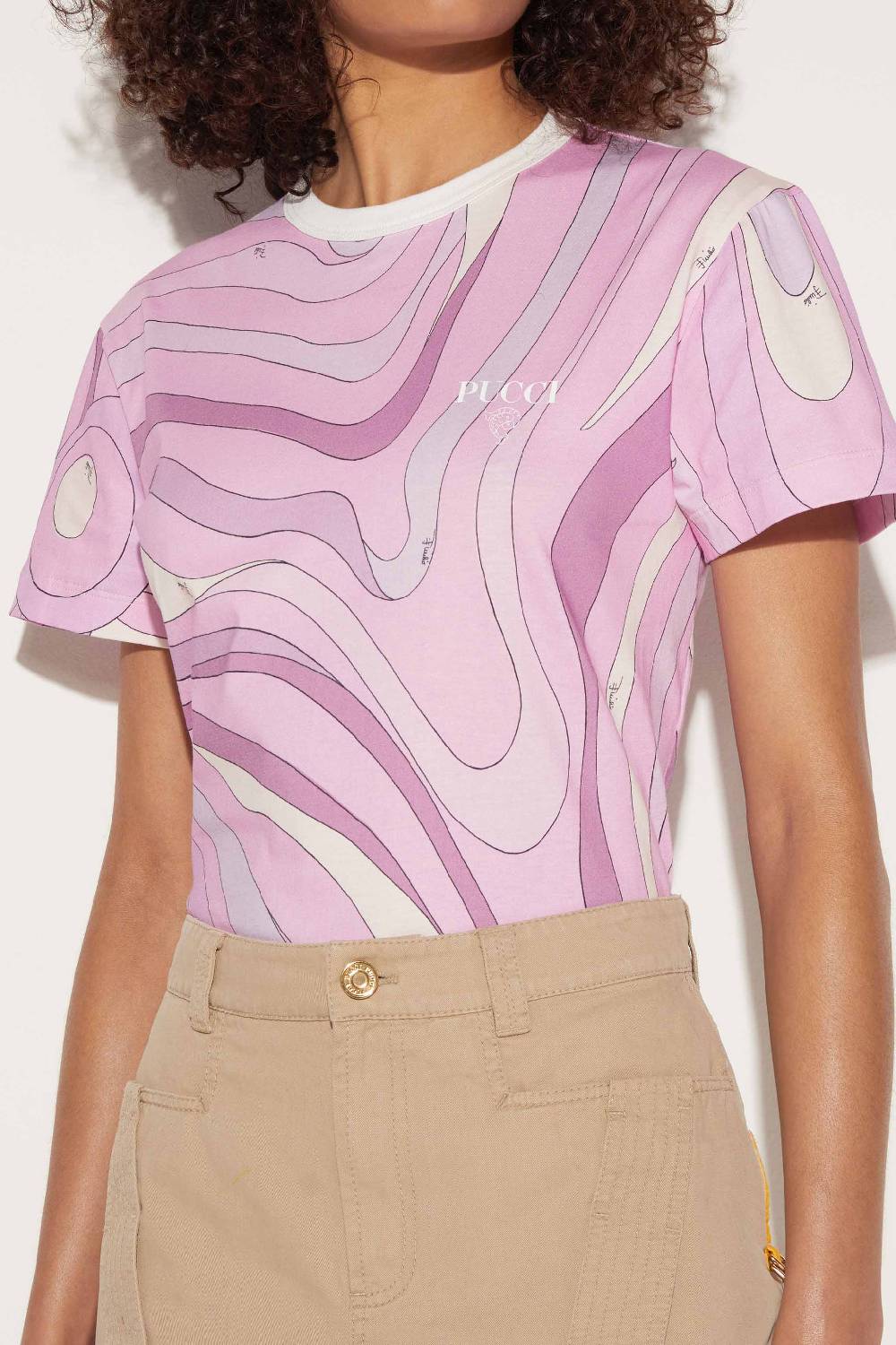 Pucci T-shirt con stampa Marmo Comprare a buon mercato