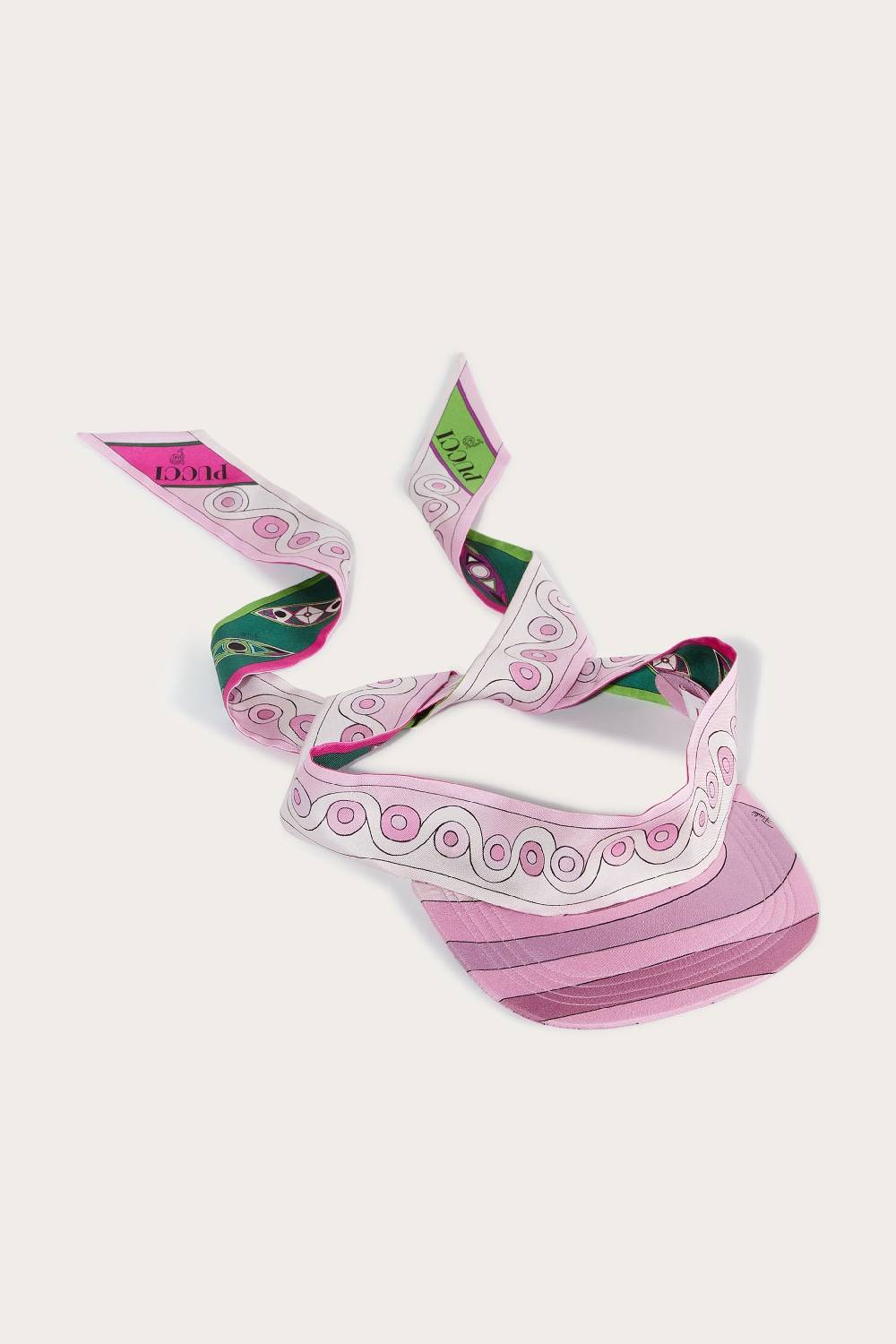 Pucci Visiera in seta con stampe Marmo e Onde Grande vendita
