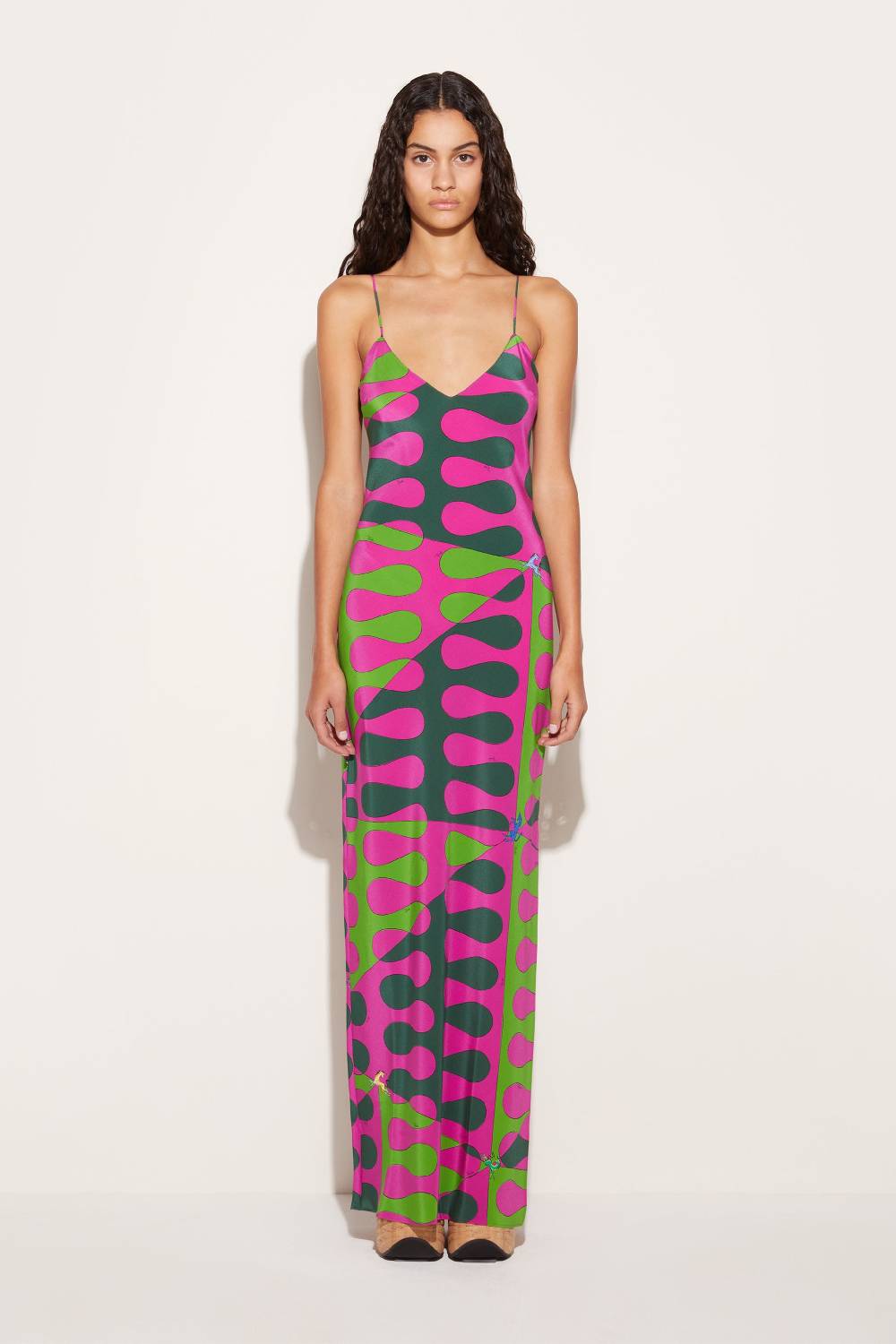 Pucci Abito lungo in seta con stampa Leocorno Shopping online