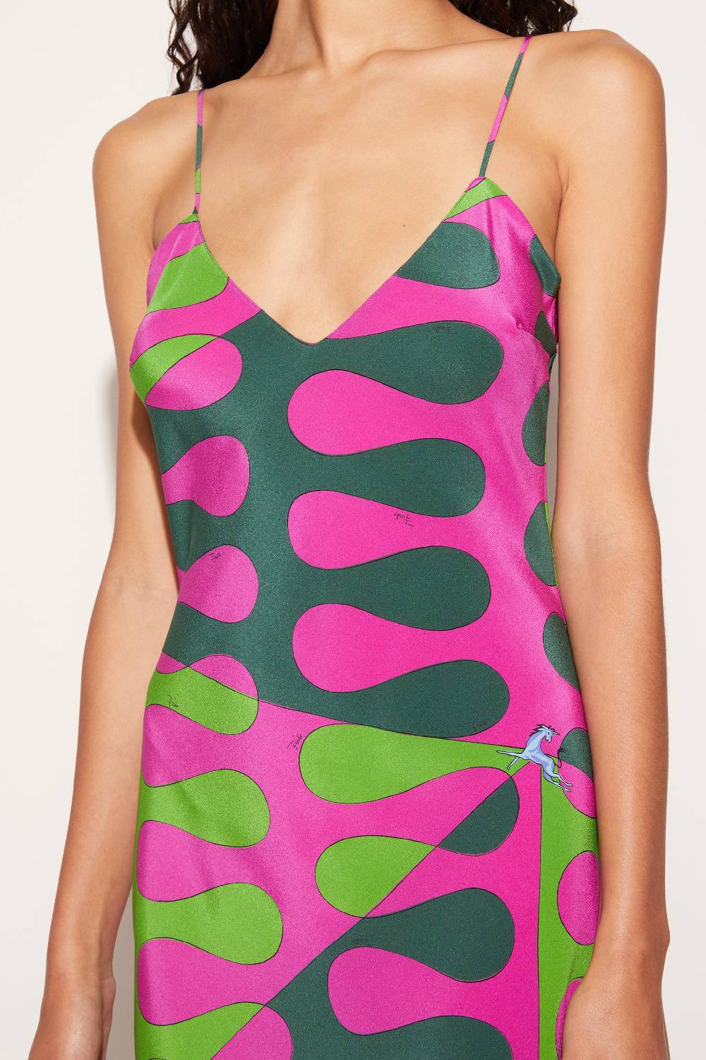 Pucci Abito lungo in seta con stampa Leocorno Shopping online