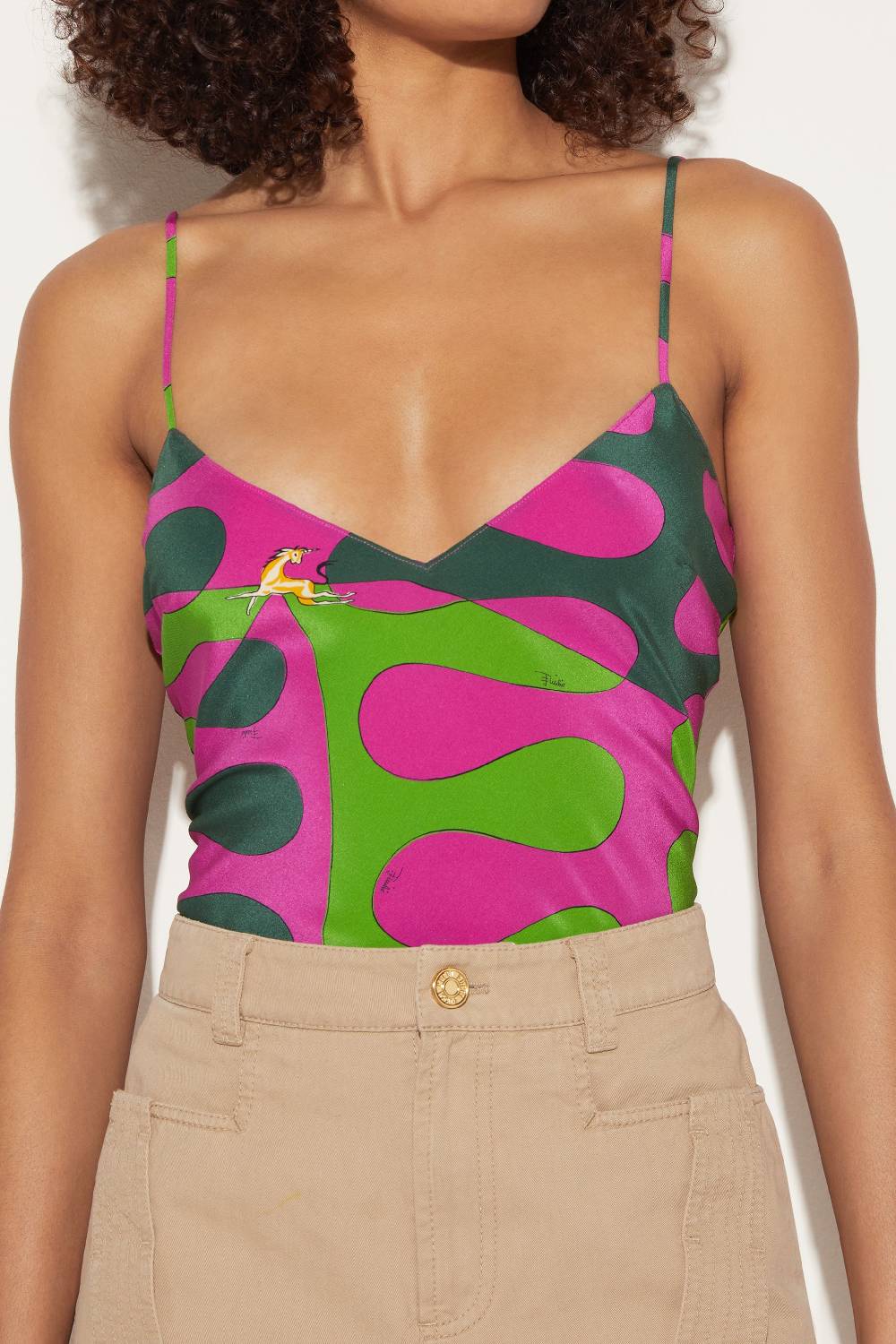 Pucci Top in seta con stampa Leocorno Offerta esclusiva