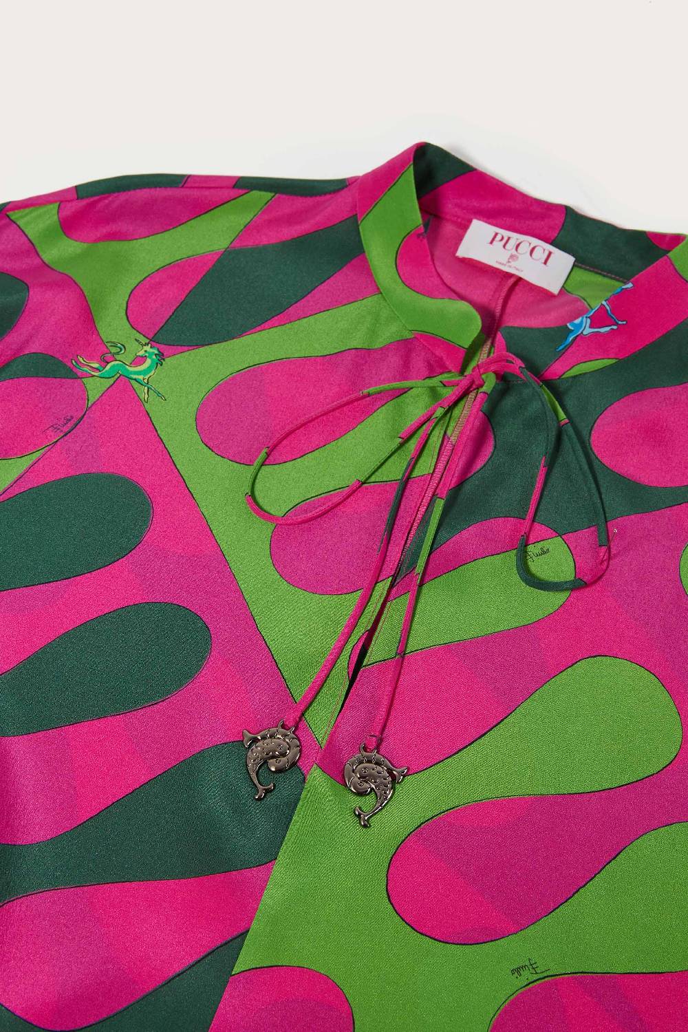 Pucci Abito kaftano in seta con stampa Leocorno Black Friday