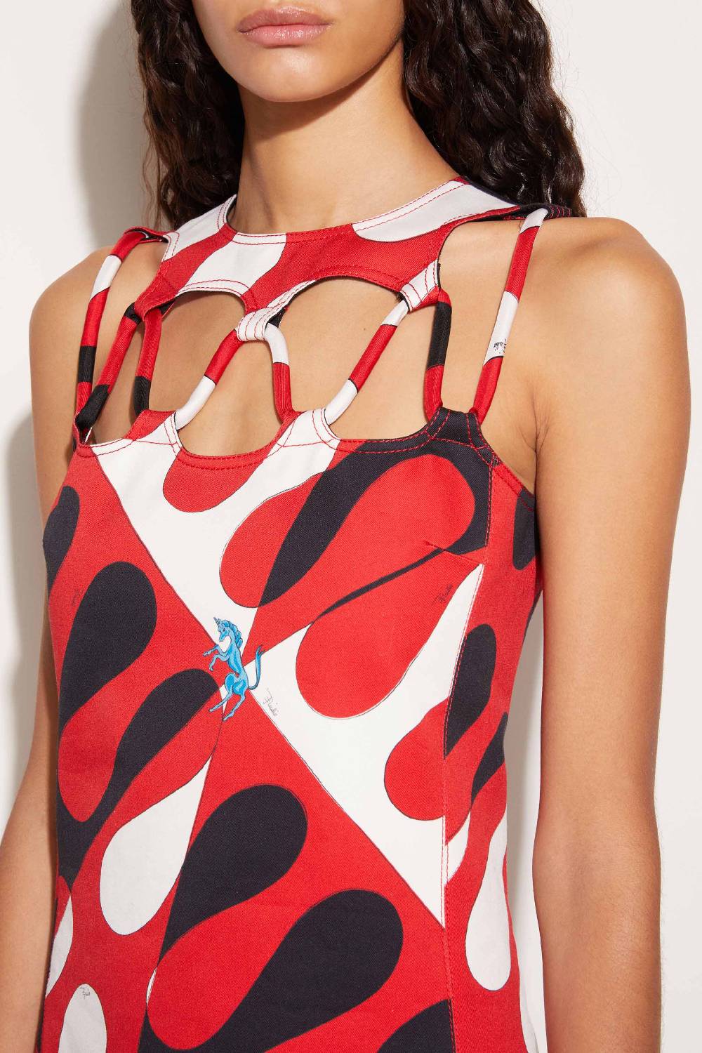 Pucci Mini abito con cut-out e stampa Leocorno Liquidazione