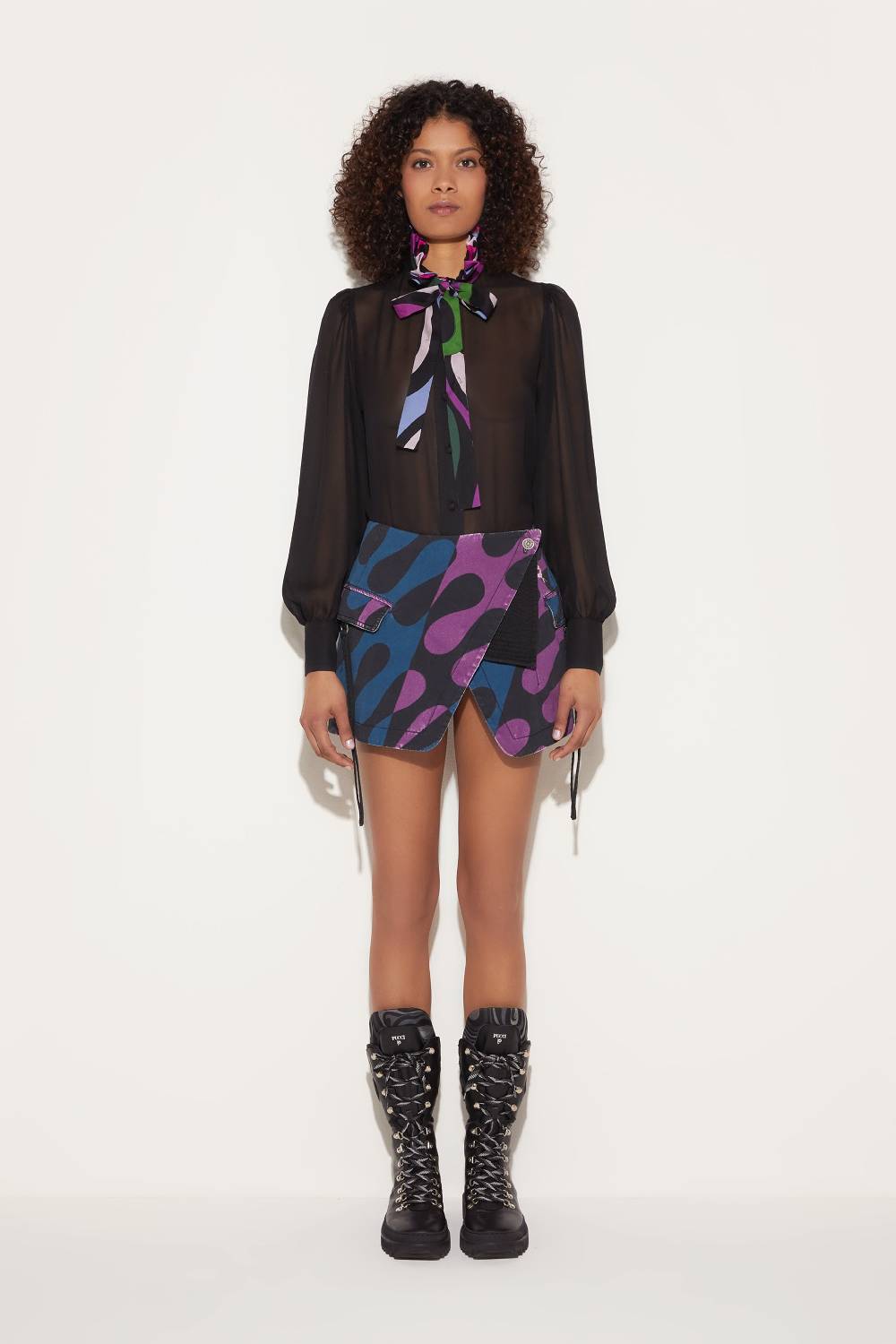 Pucci Camicia in seta con finiture Marmo Super sconto