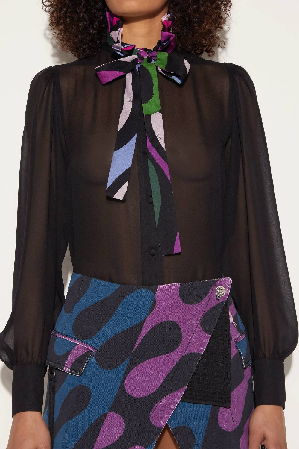 Pucci Camicia in seta con finiture Marmo Super sconto