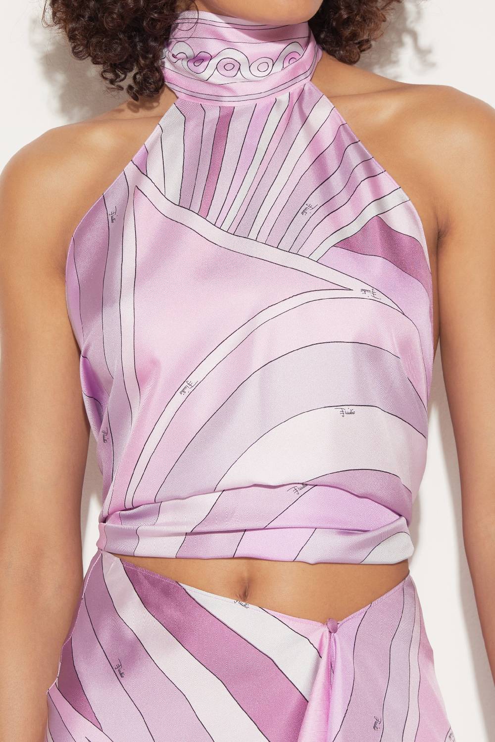 Pucci Top in seta con stampa Iride Enormi sconti