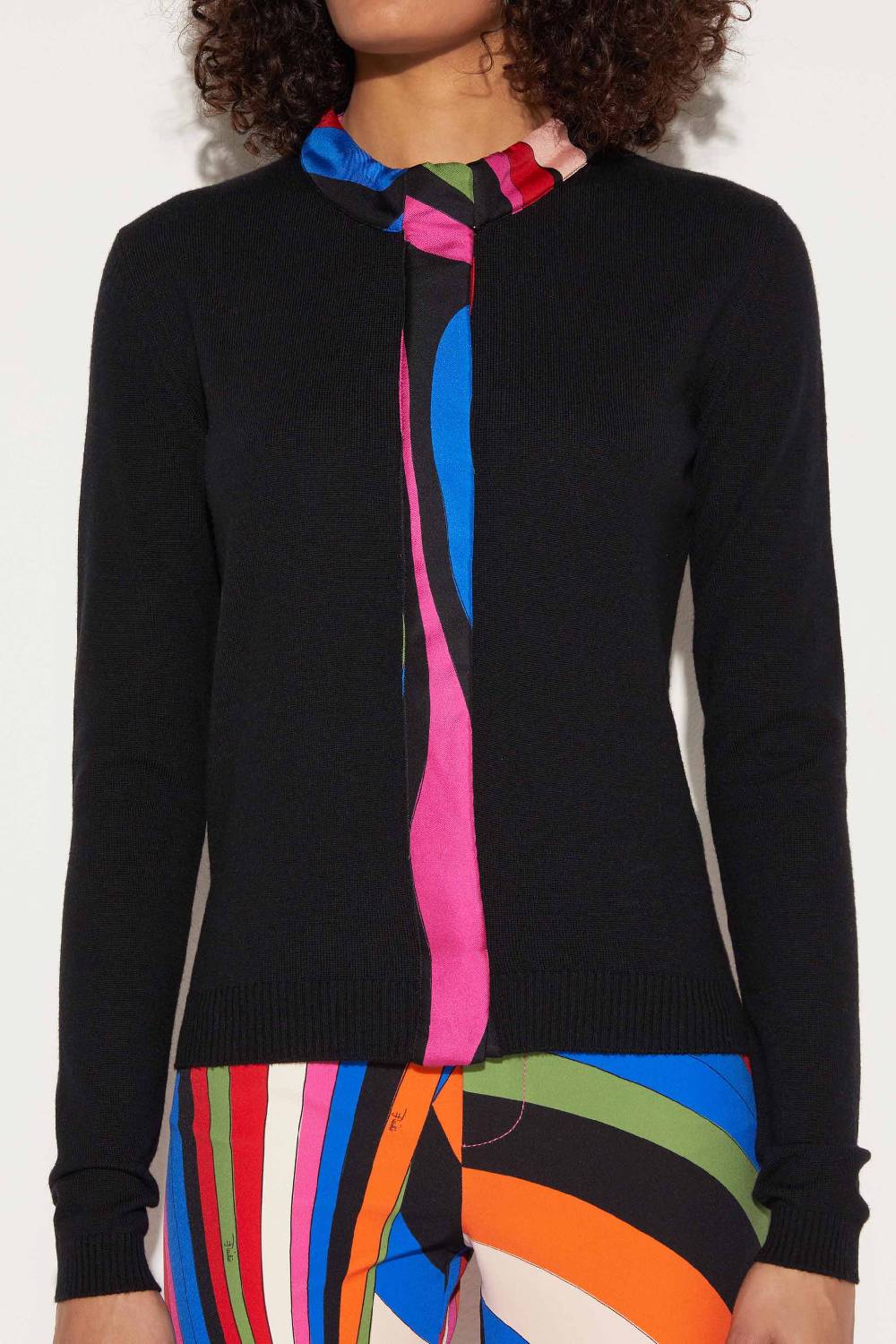 Pucci Cardigan in lana con finiture Marmo Italia