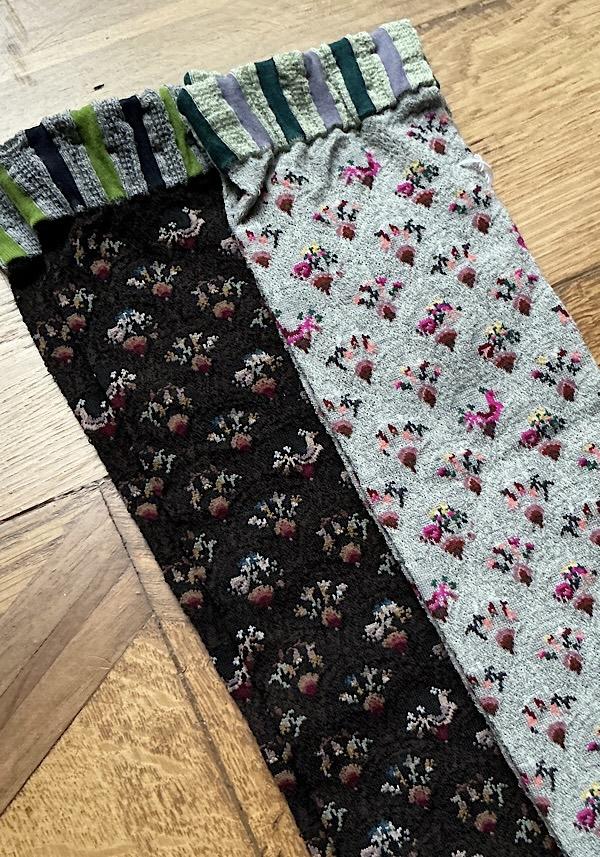 Rose & Lini ANTIPAST WOOL “FUN FAN” AM-790HS LONG SOCKS DARK BROWN Promozione