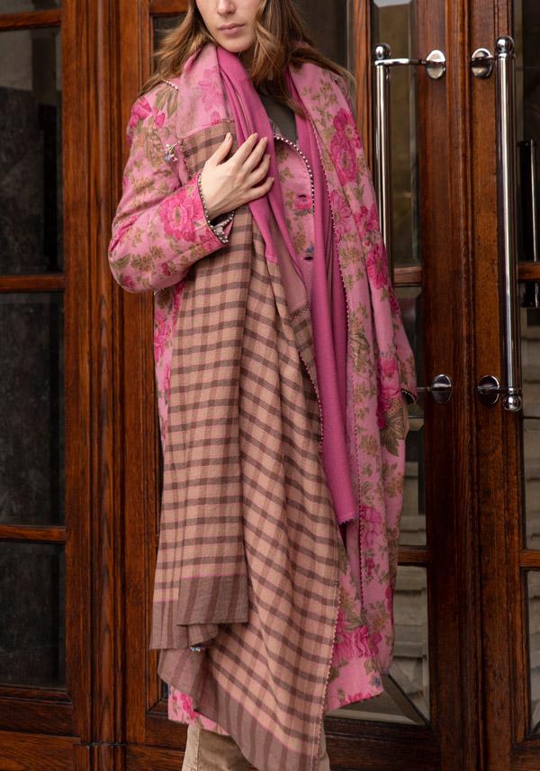Rose & Lini PERO WOOL MAXI “SCARF P26” PINK Affare Del Giorno