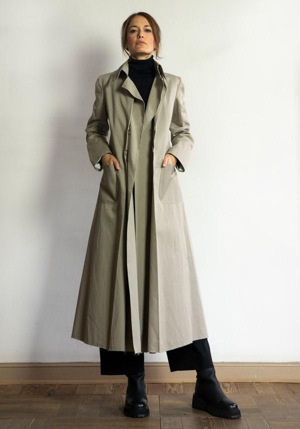 Rose & Lini IBRIGU COTTON TRENCH COAT “055” TAUPE Hotsell