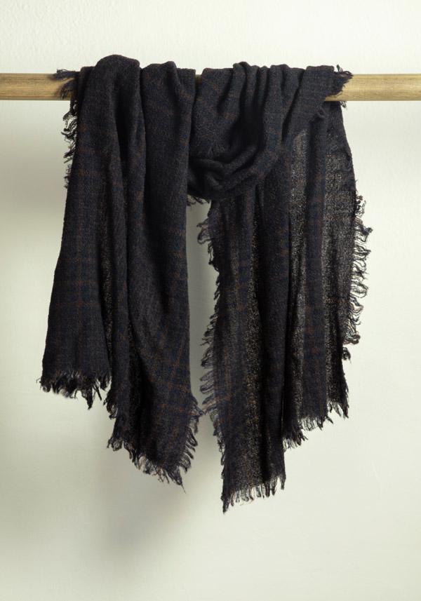 Rose & Lini FALIERO SARTI WOOL & CASHMERE “PERRISON” BLUE SCARF Sottocosto